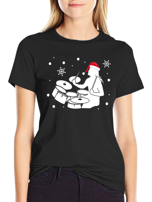 Drummer Santa Holiday T-Shirt