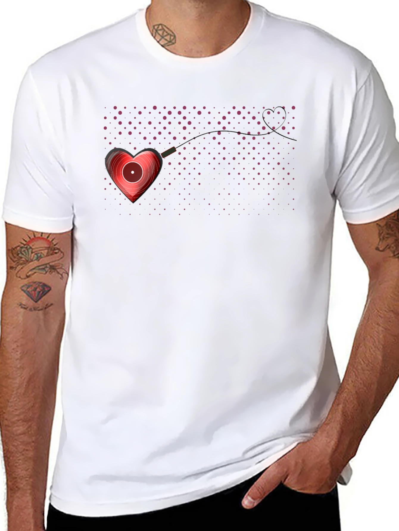 Heart Vinyl Record Graphic Tee