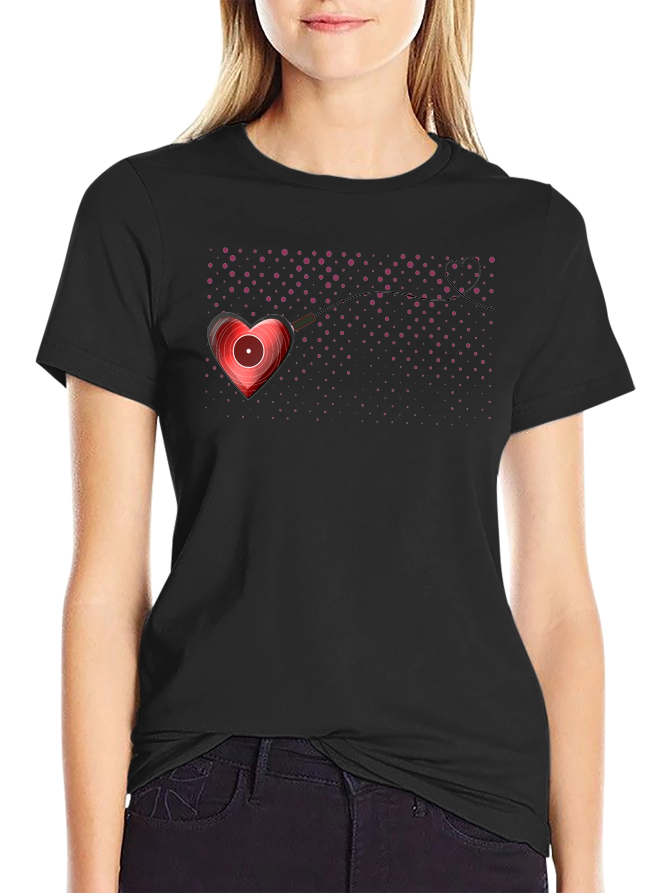 Heart Vinyl Record Graphic Tee