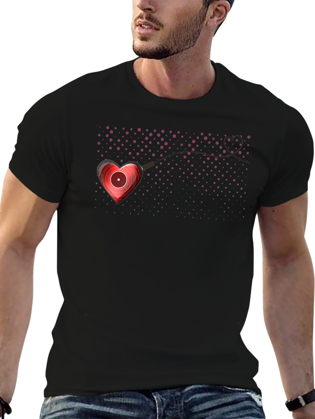 Heart Vinyl Record Graphic Tee