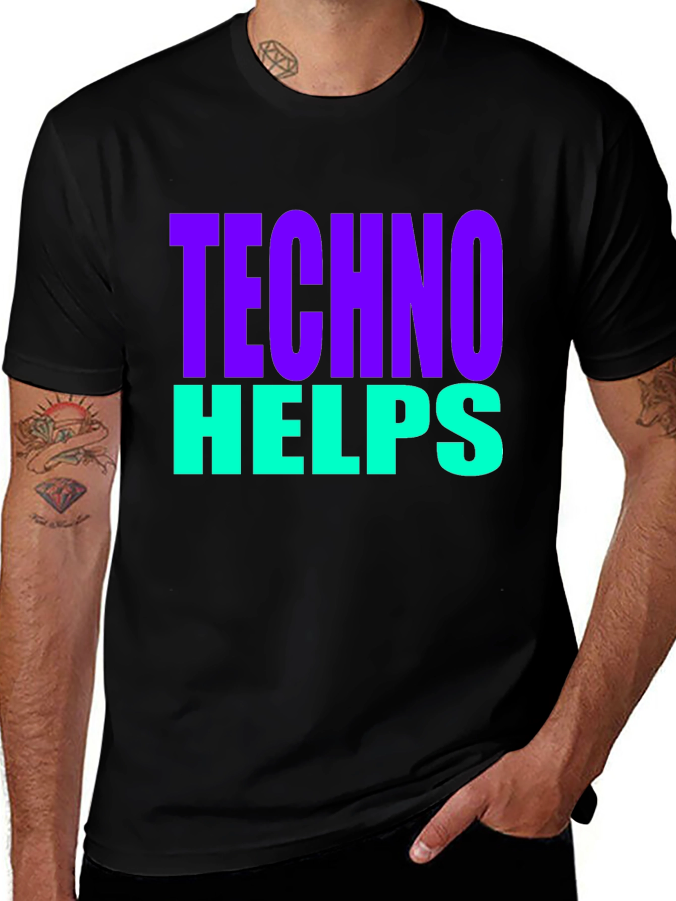 Techno Helps T-Shirt - Bold Graphic Tee