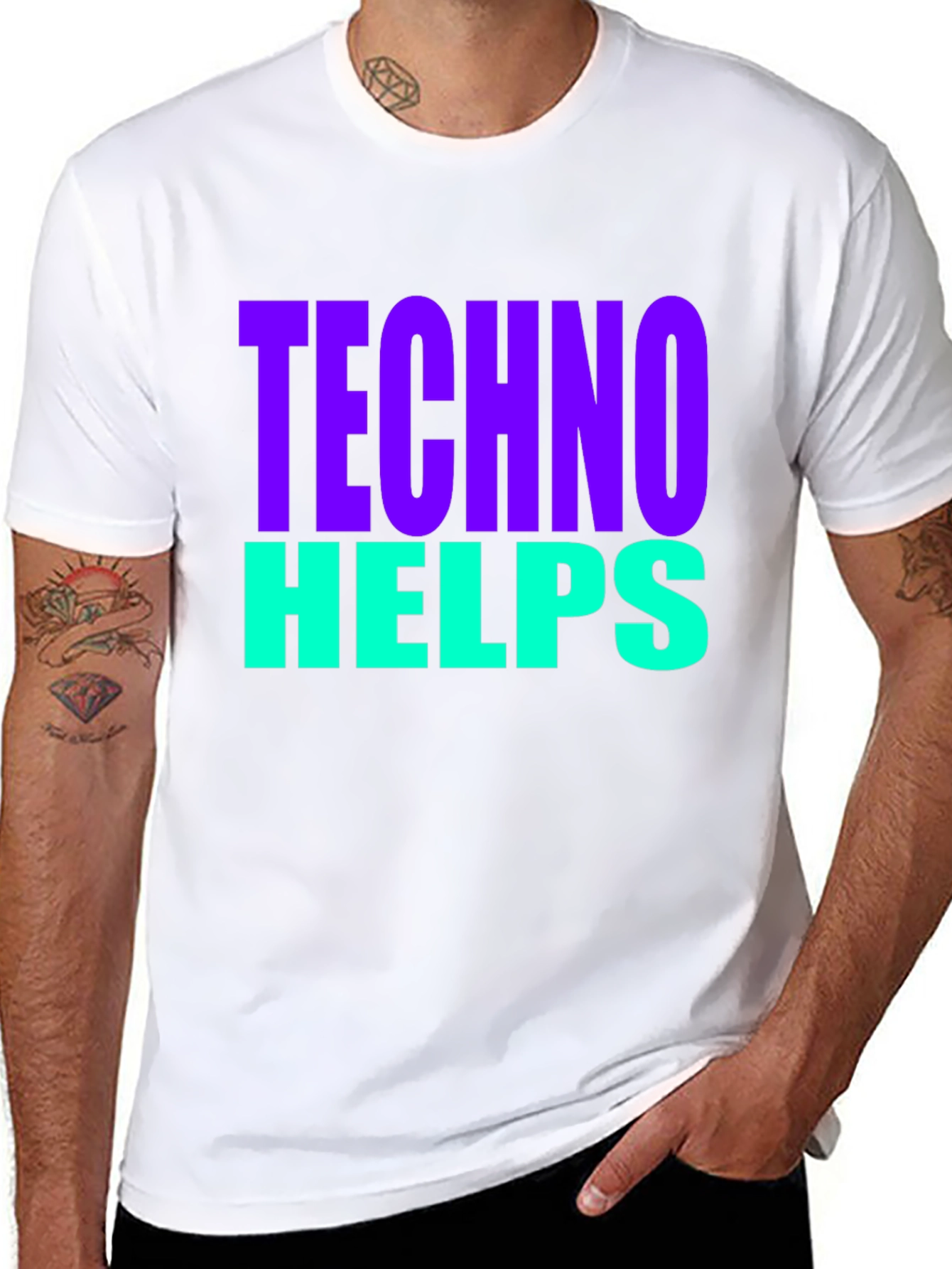 Techno Helps T-Shirt - Bold Graphic Tee