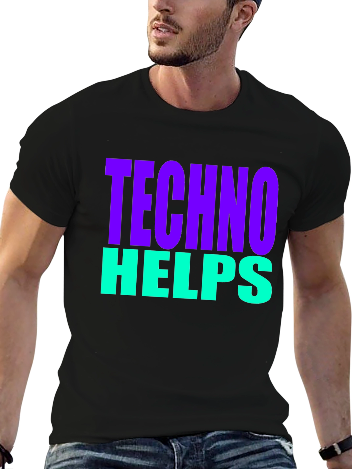 Techno Helps T-Shirt - Bold Graphic Tee
