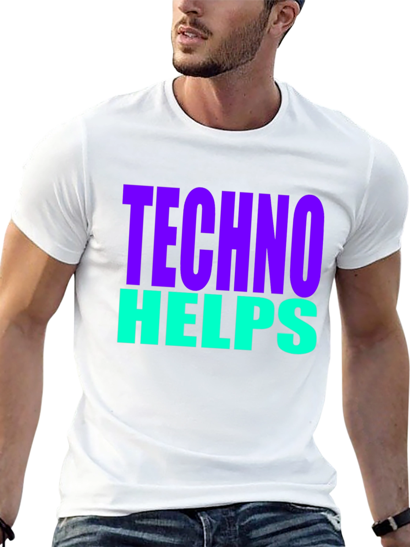 Techno Helps T-Shirt - Bold Graphic Tee