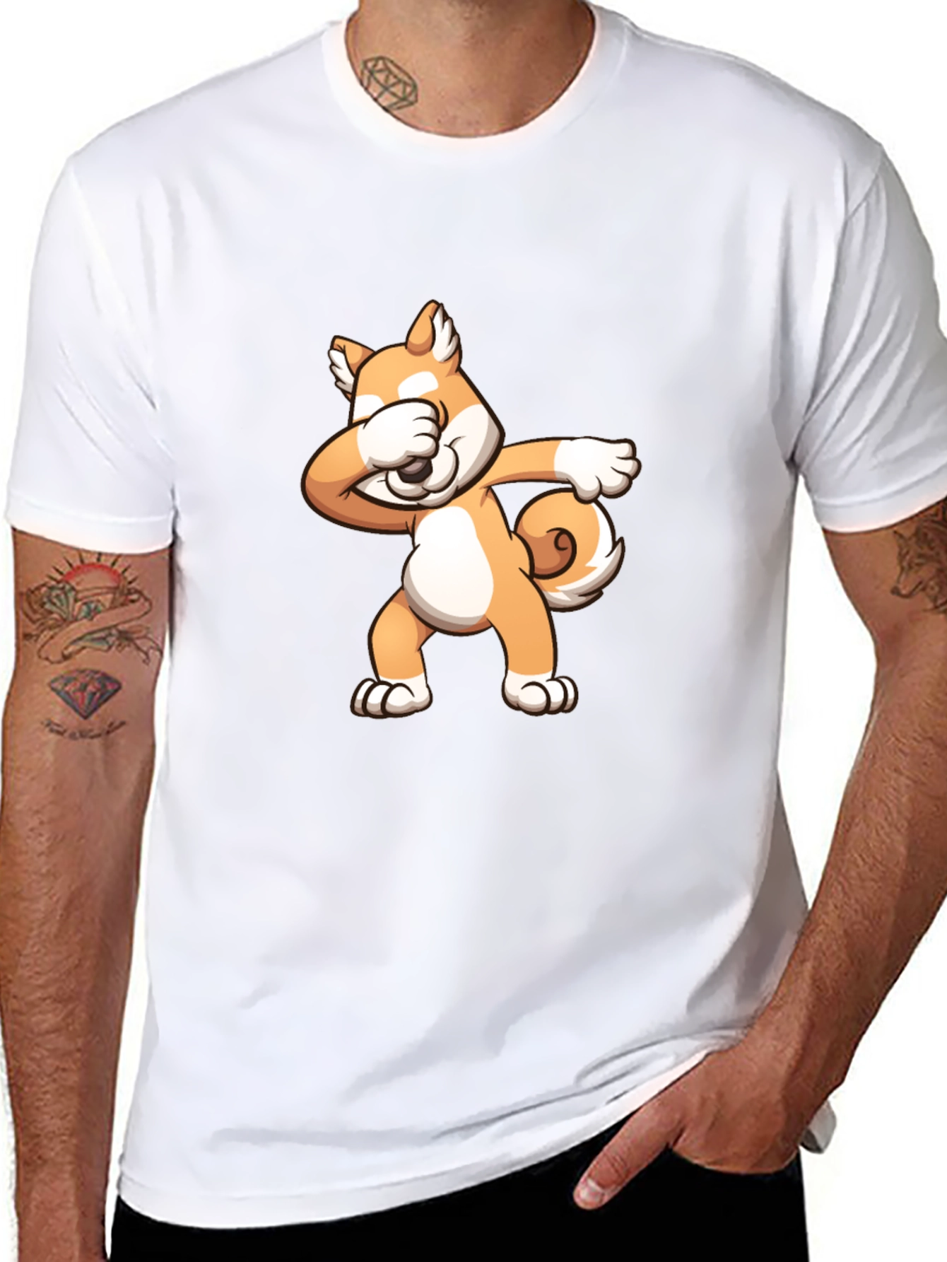 Dabbing Shiba Inu Black T-Shirt
