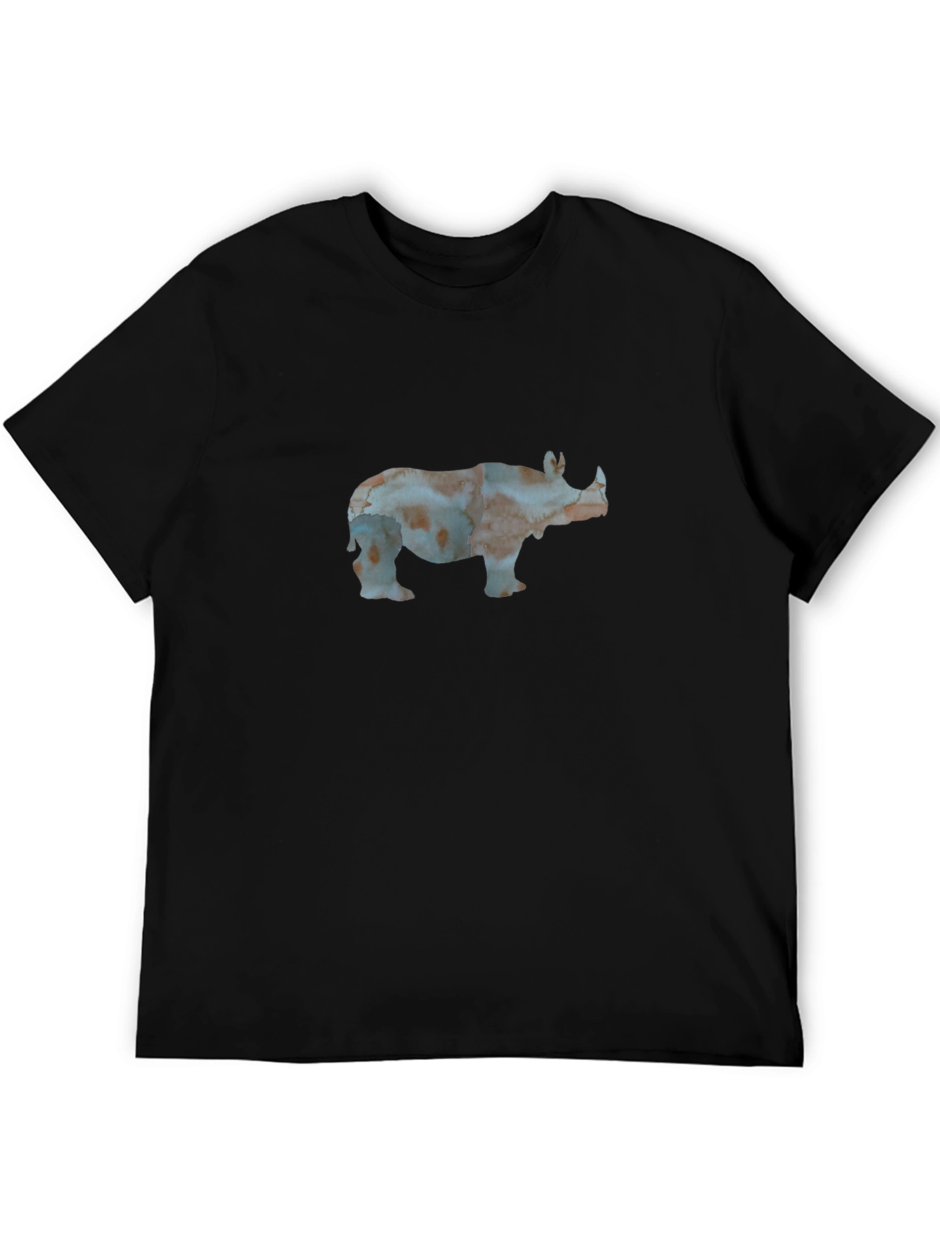 Rhino Graphic Print Black Tee