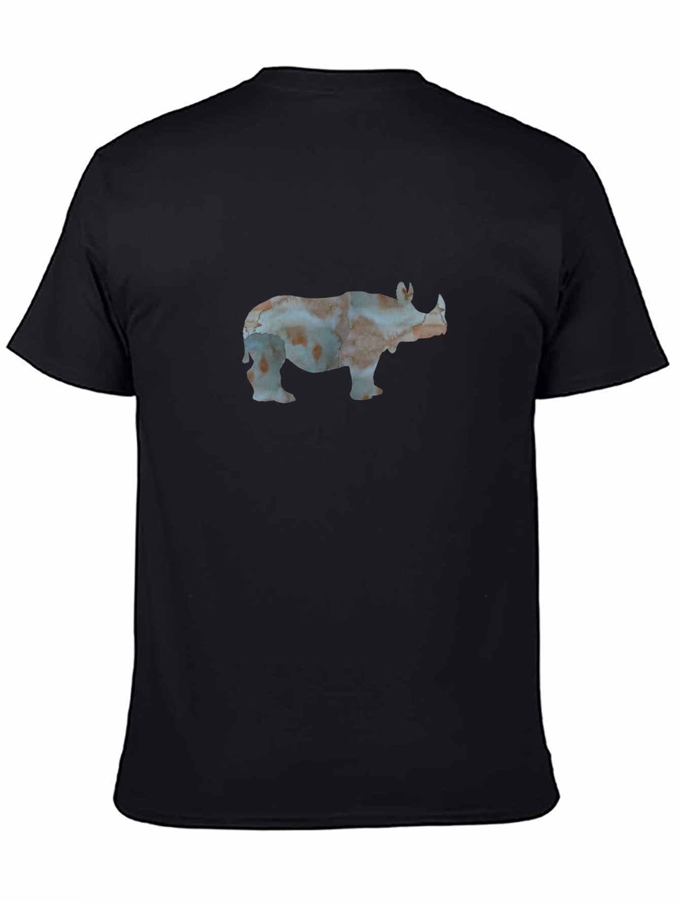 Rhino Graphic Print Black Tee