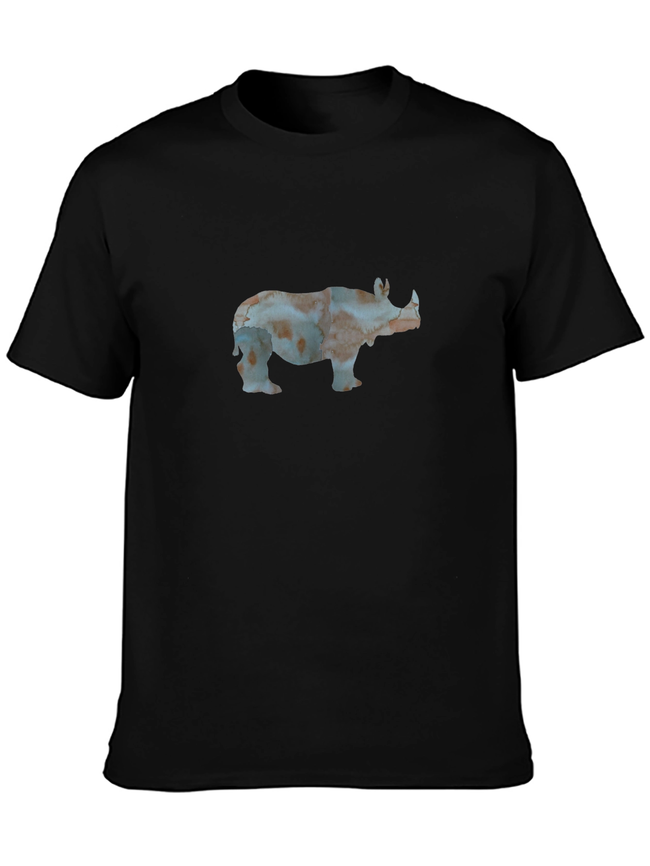 Rhino Graphic Print Black Tee