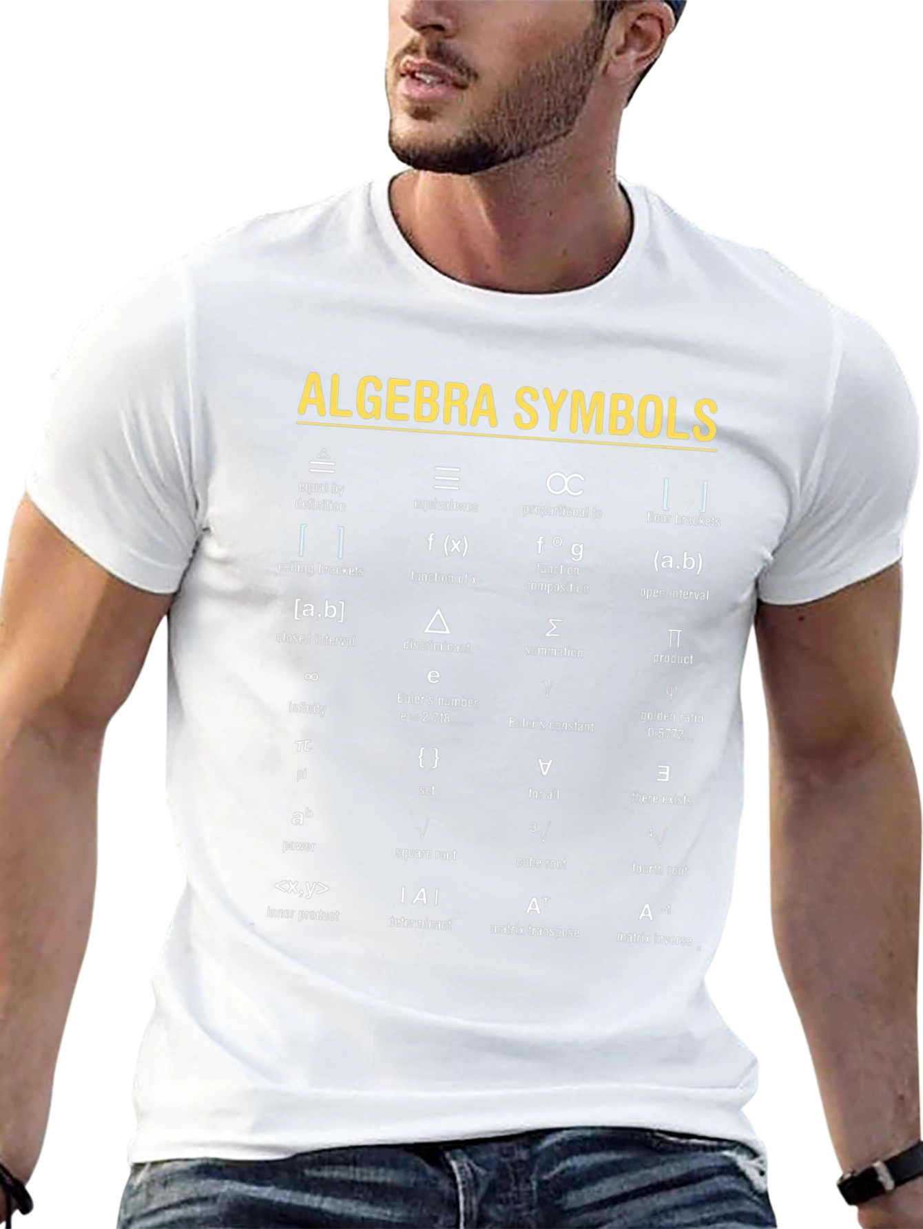 Algebra Symbols T-Shirt | Math Equations & Definitions