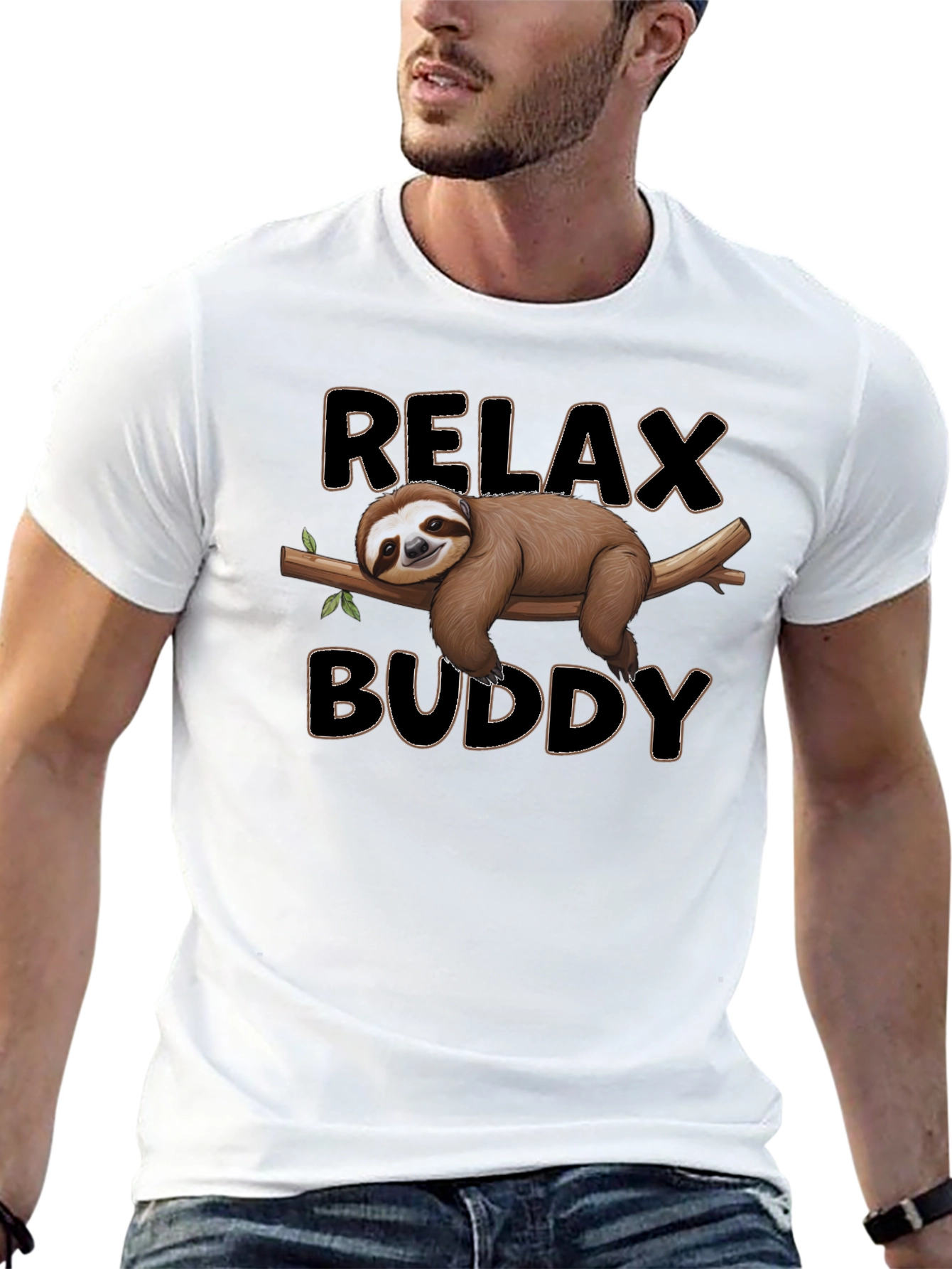 Relax Buddy Sloth Graphic Tee - Comfy Casual Shirt