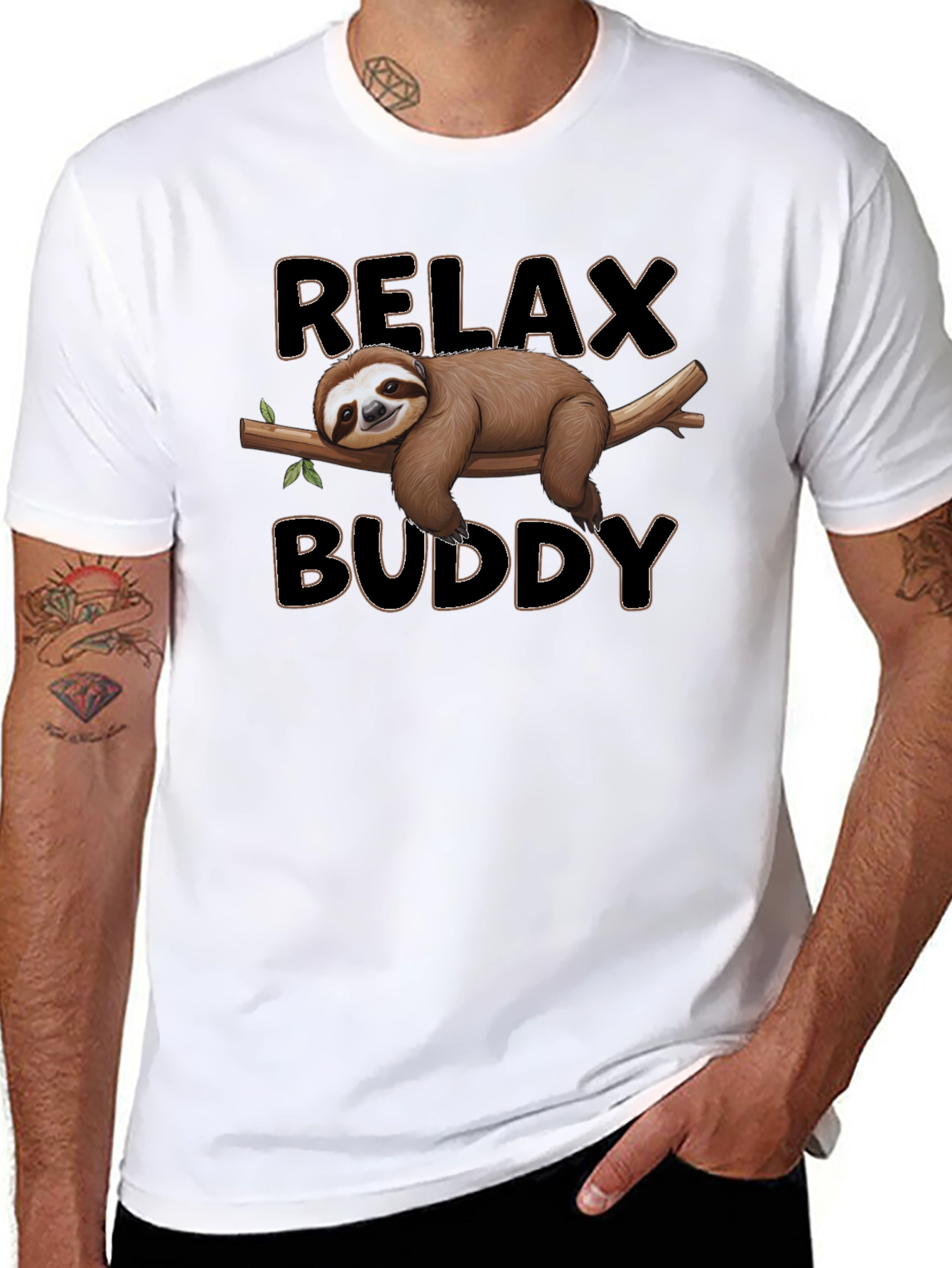 Relax Buddy Sloth Graphic Tee - Comfy Casual Shirt