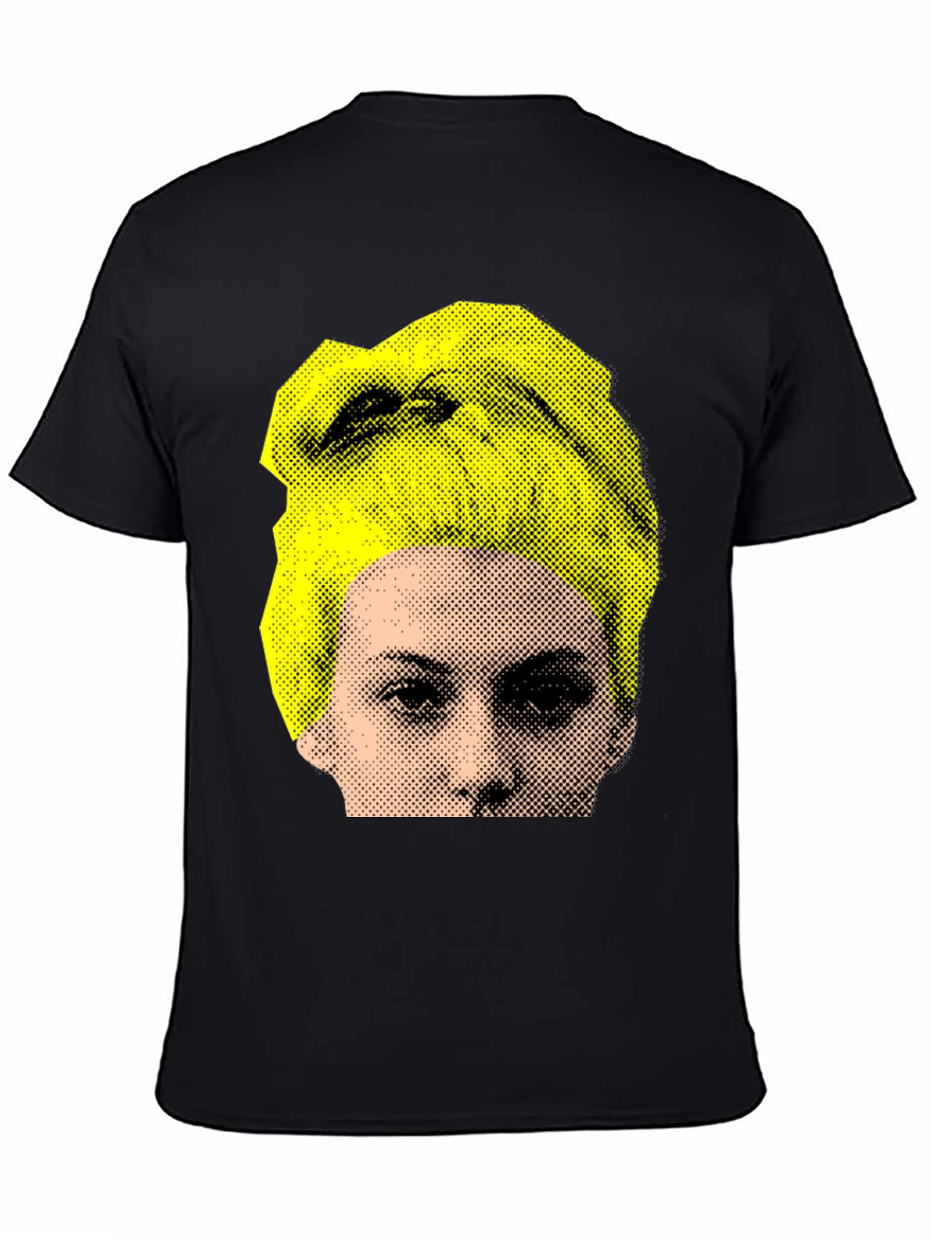 Abstract Portrait Graphic Print Black T-Shirt