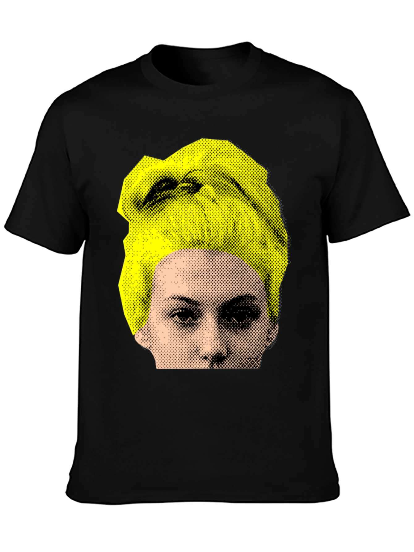Abstract Portrait Graphic Print Black T-Shirt