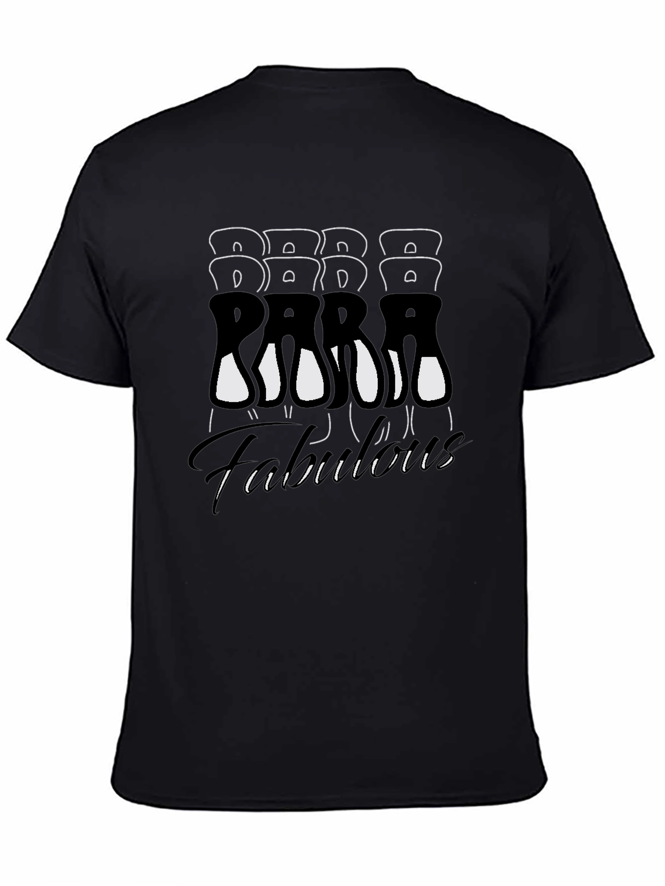 Para Fabulous Black Graphic T-Shirt