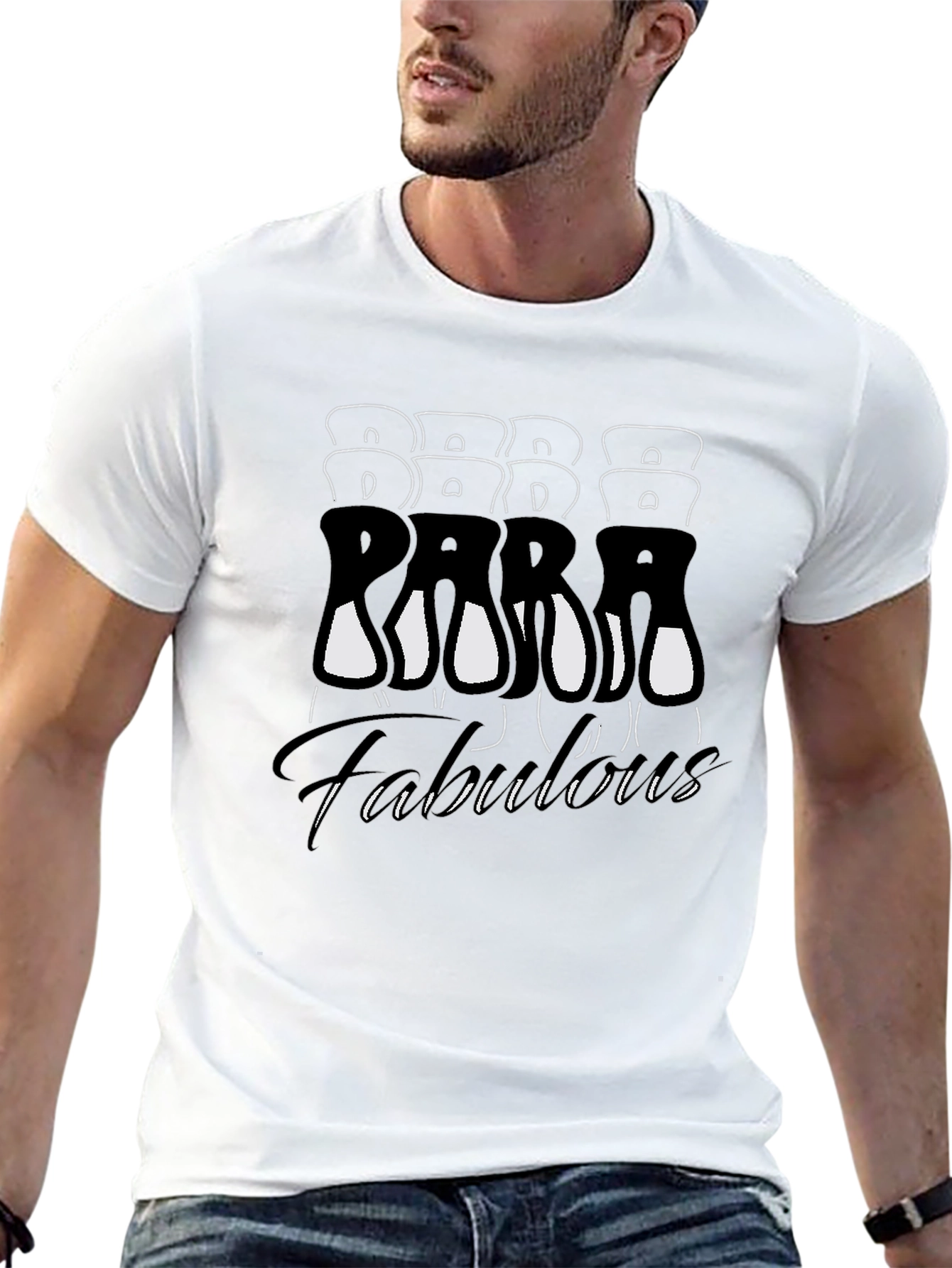 Para Fabulous Black Graphic T-Shirt