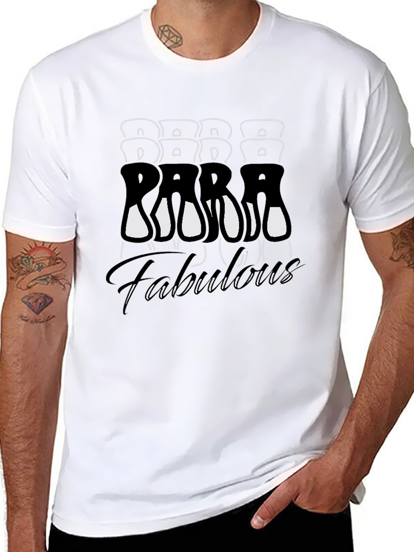 Para Fabulous Black Graphic T-Shirt