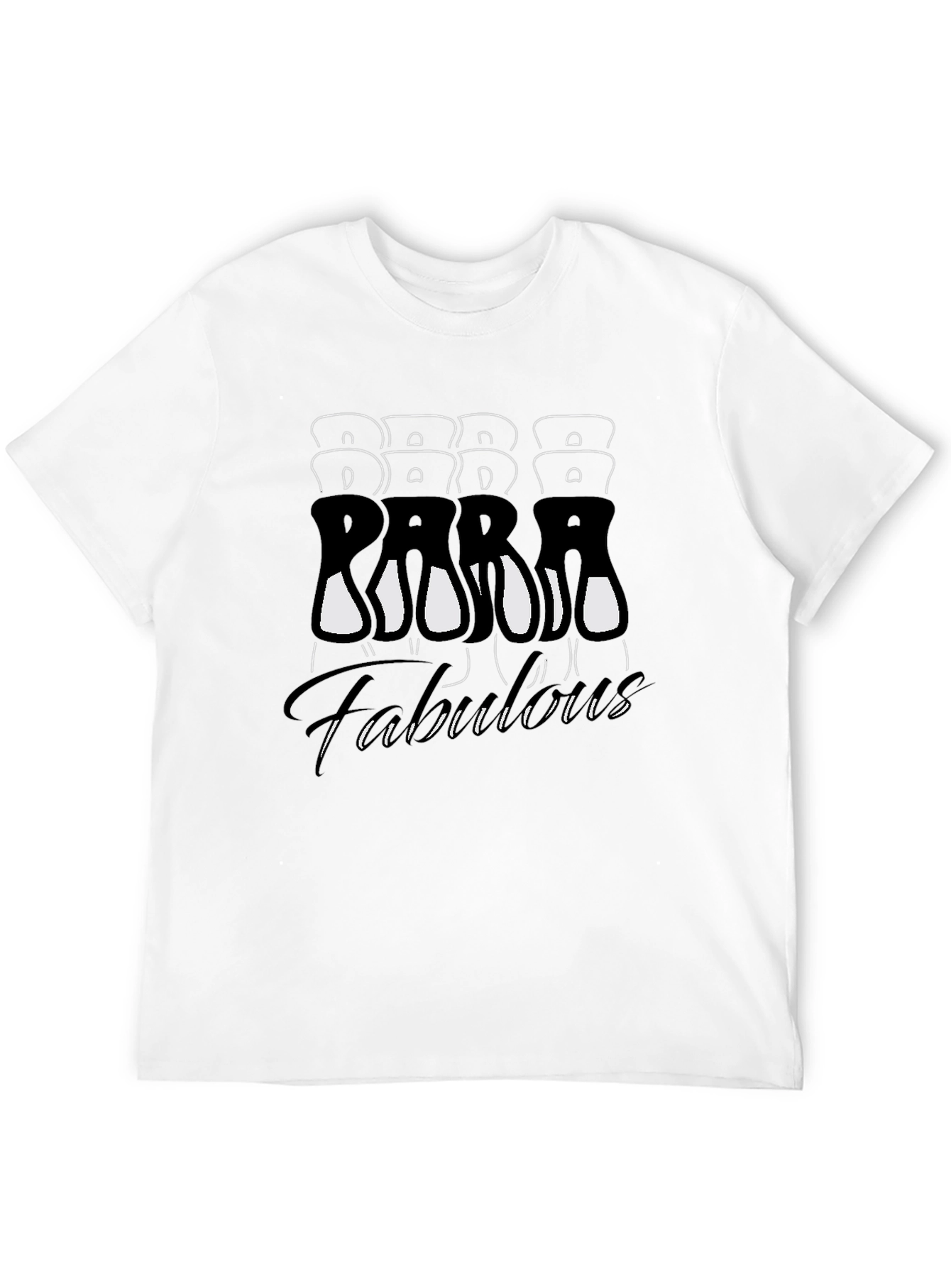 Para Fabulous Black Graphic T-Shirt