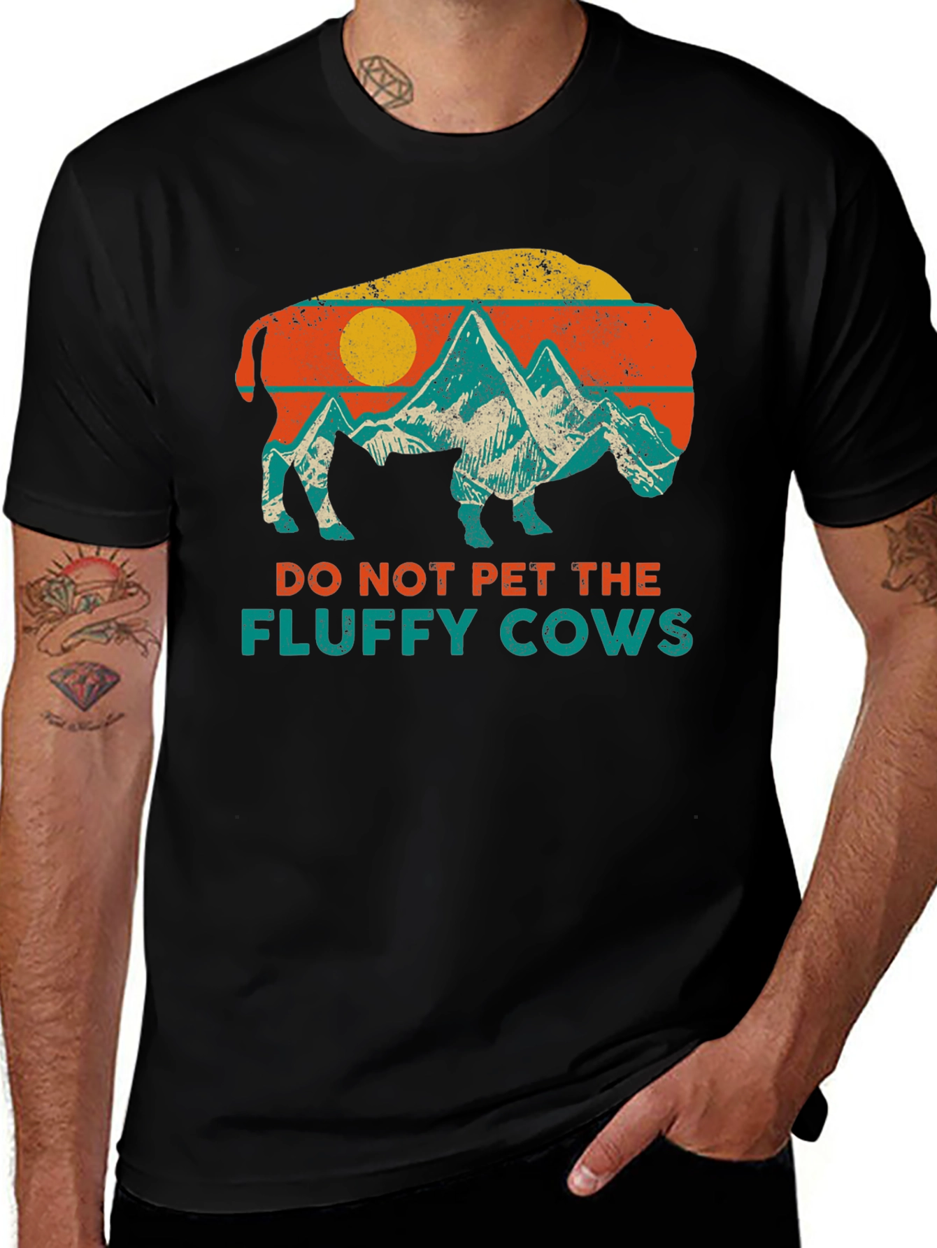 Do Not Pet Fluffy Cows Bison Graphic Tee