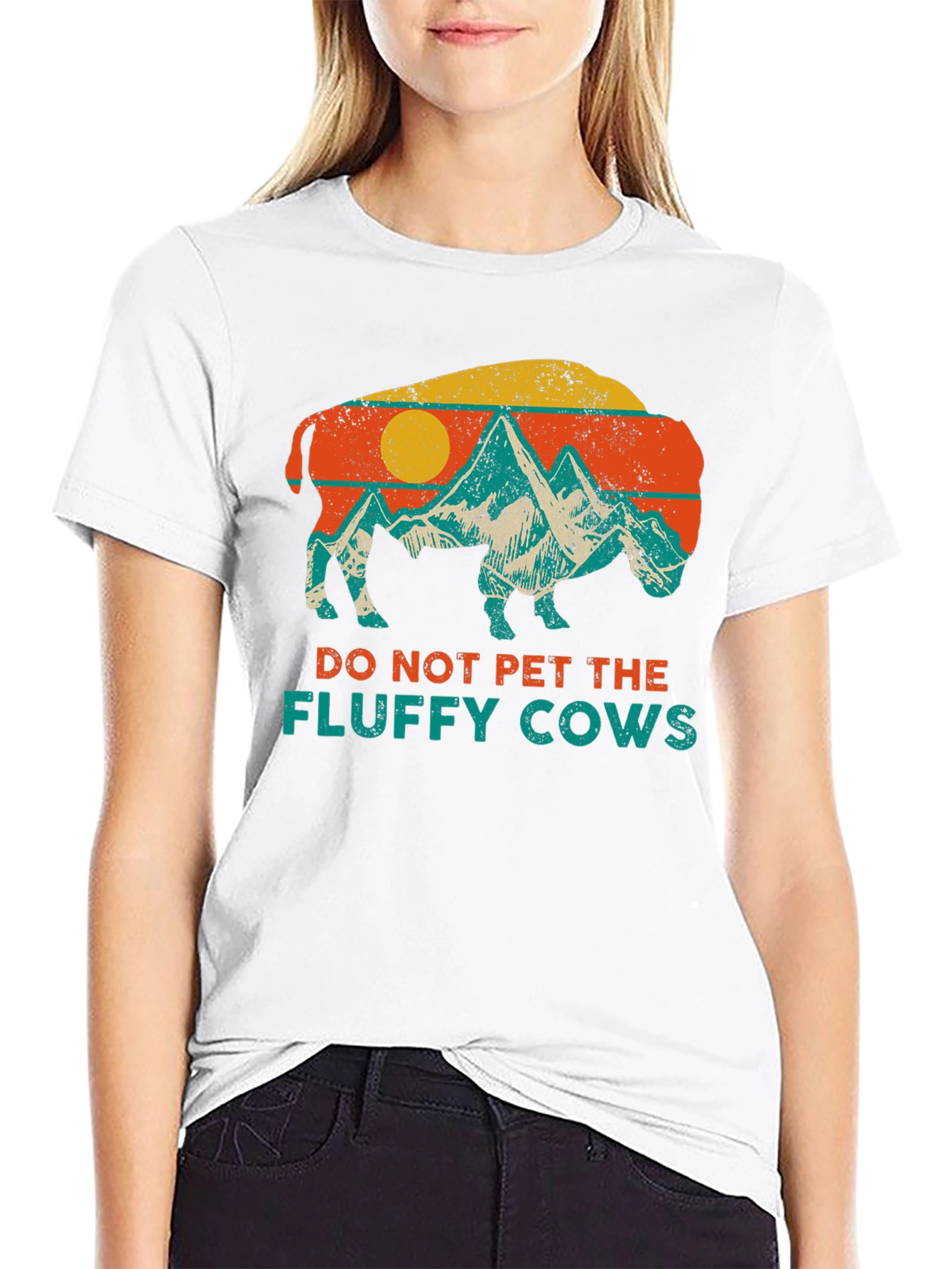 Do Not Pet Fluffy Cows Bison Graphic Tee