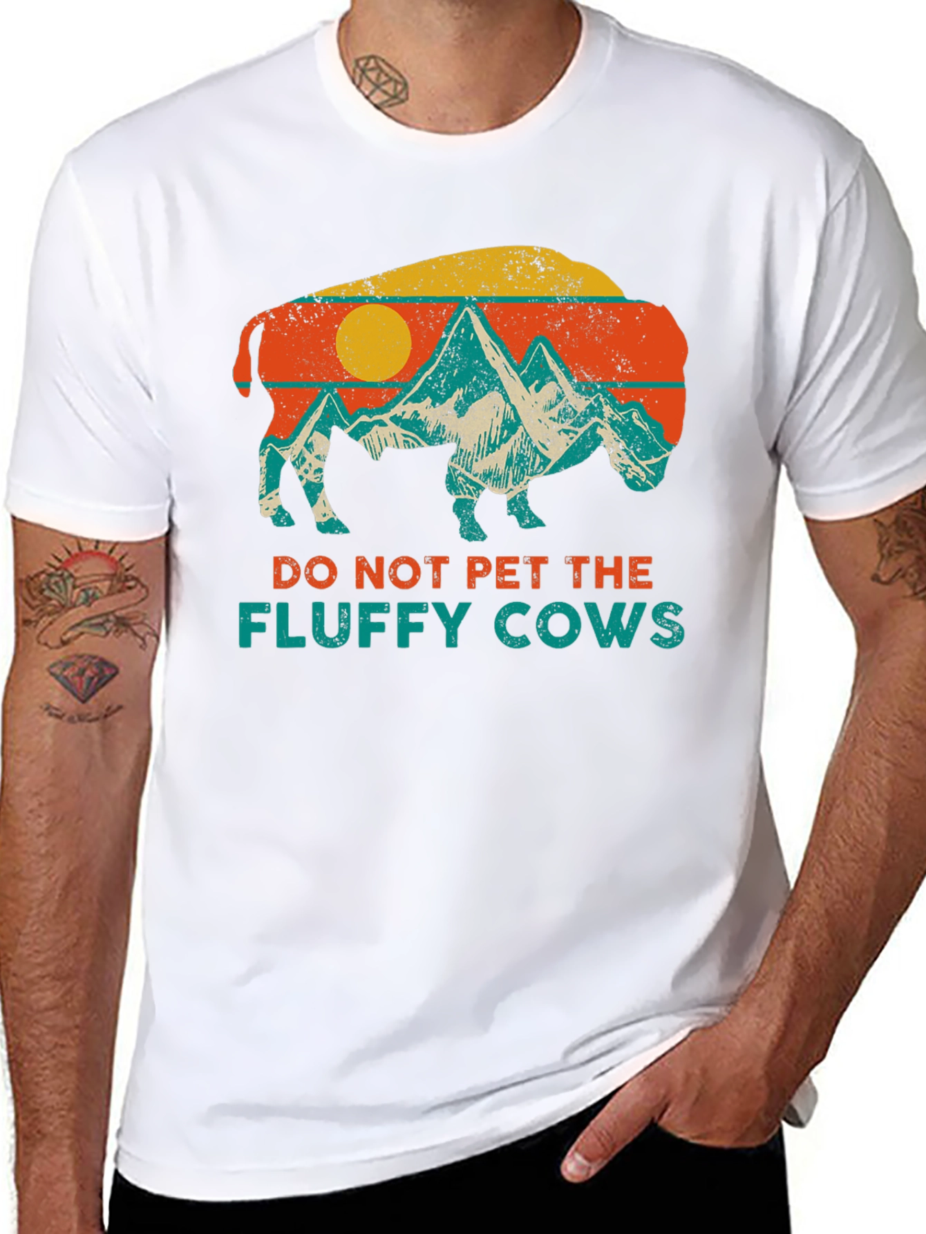Do Not Pet Fluffy Cows Bison Graphic Tee