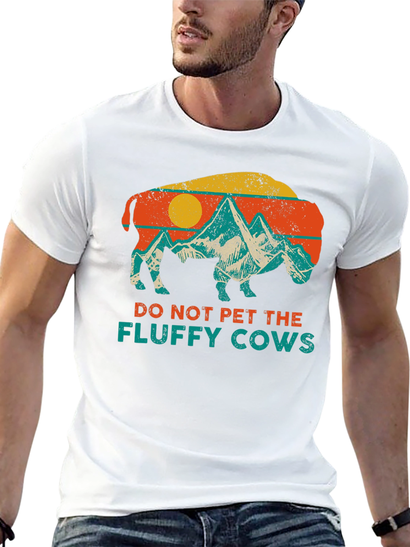Do Not Pet Fluffy Cows Bison Graphic Tee