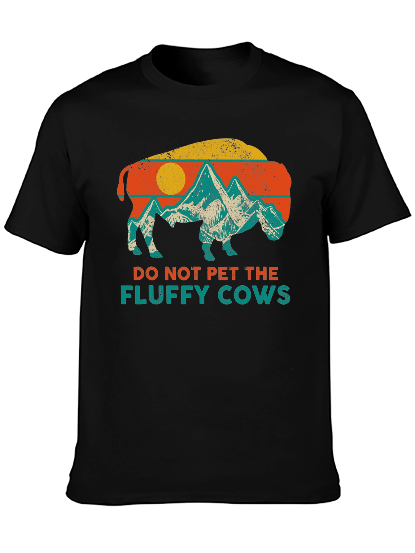 Do Not Pet Fluffy Cows Bison Graphic Tee