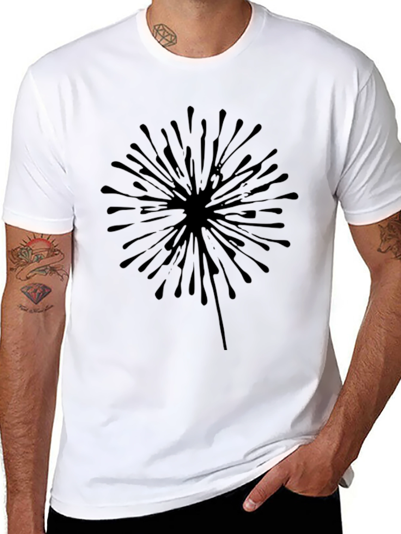 Dandelion Graphic T-Shirt - Black Cotton Tee