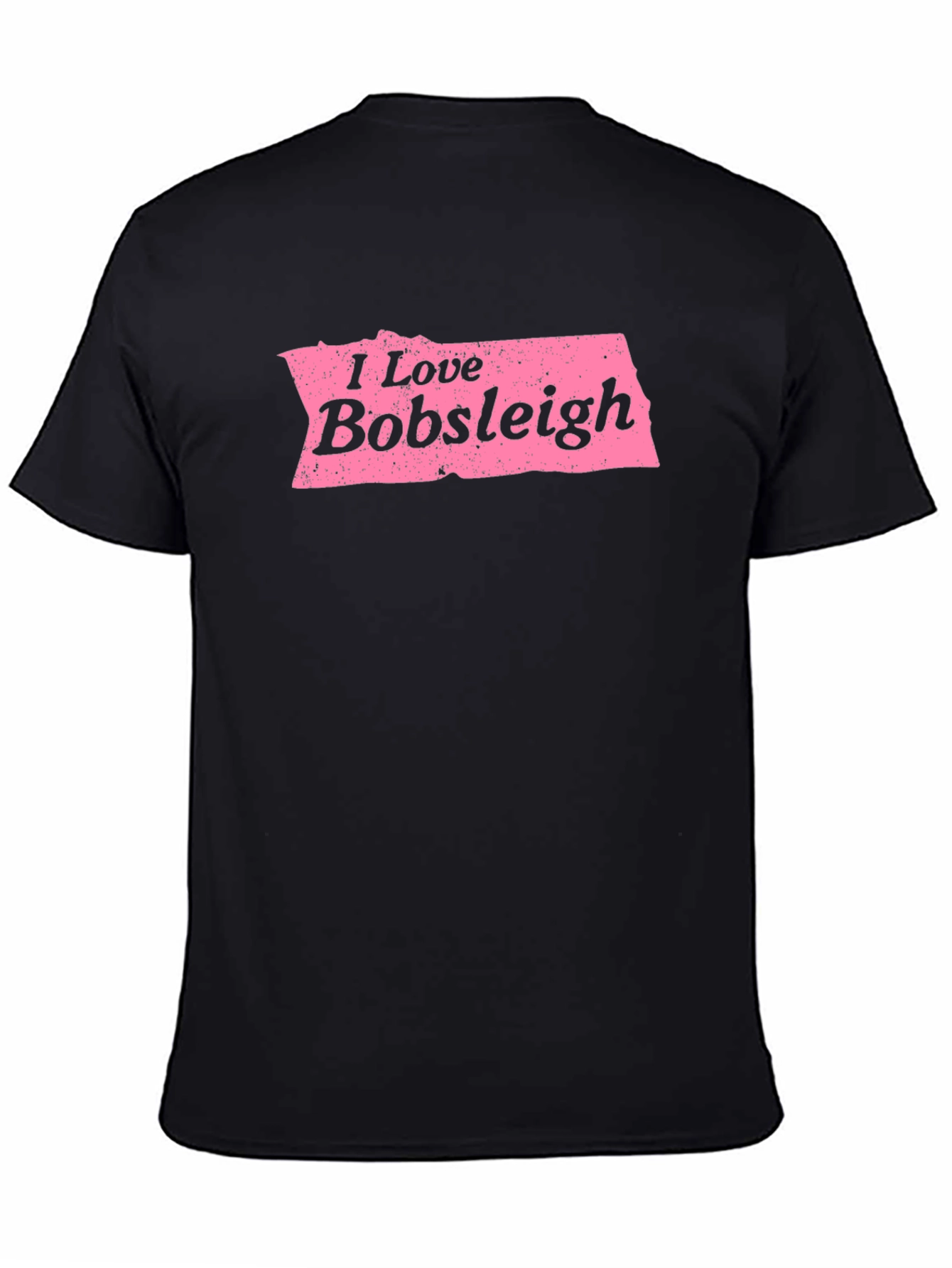 I Love Bobsleigh Black Graphic Tee Shirt