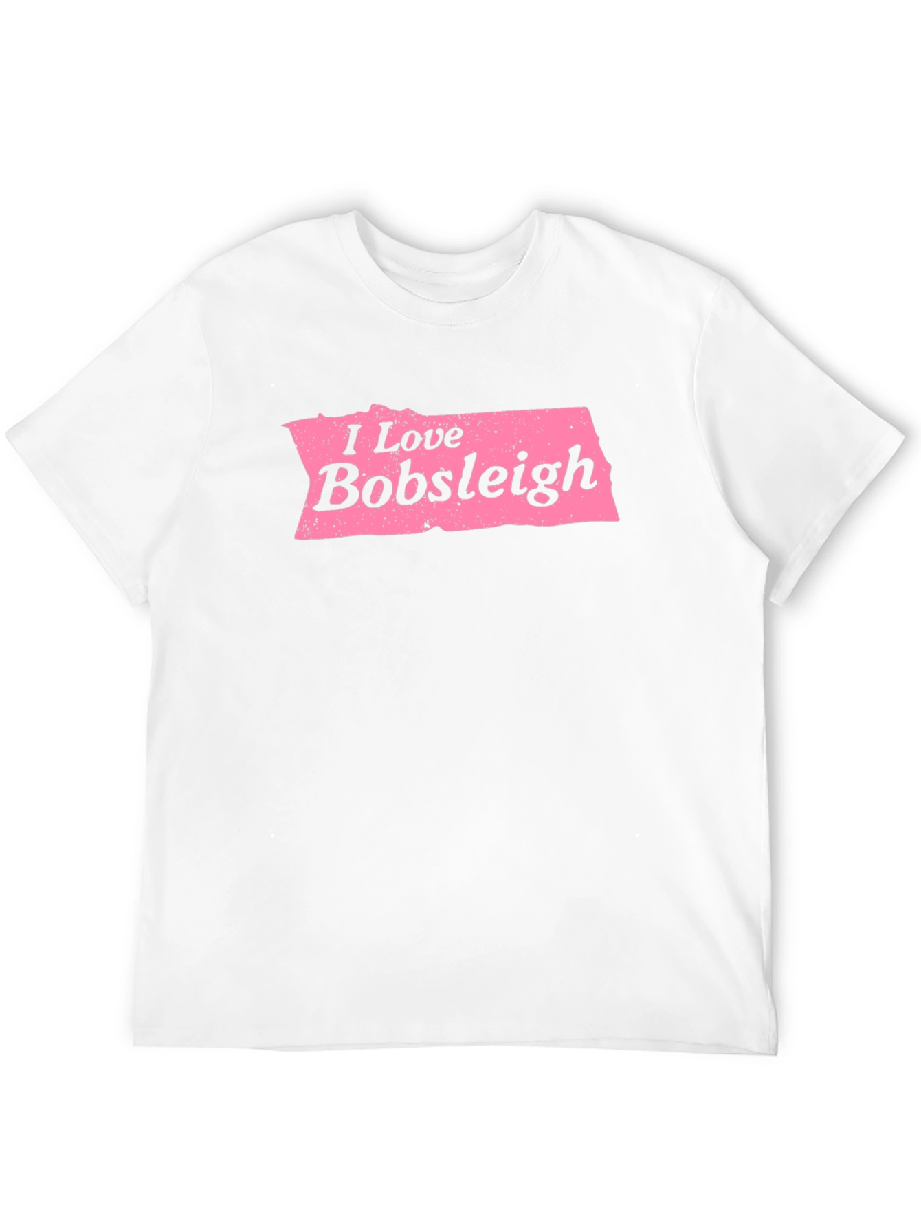 I Love Bobsleigh Black Graphic Tee Shirt