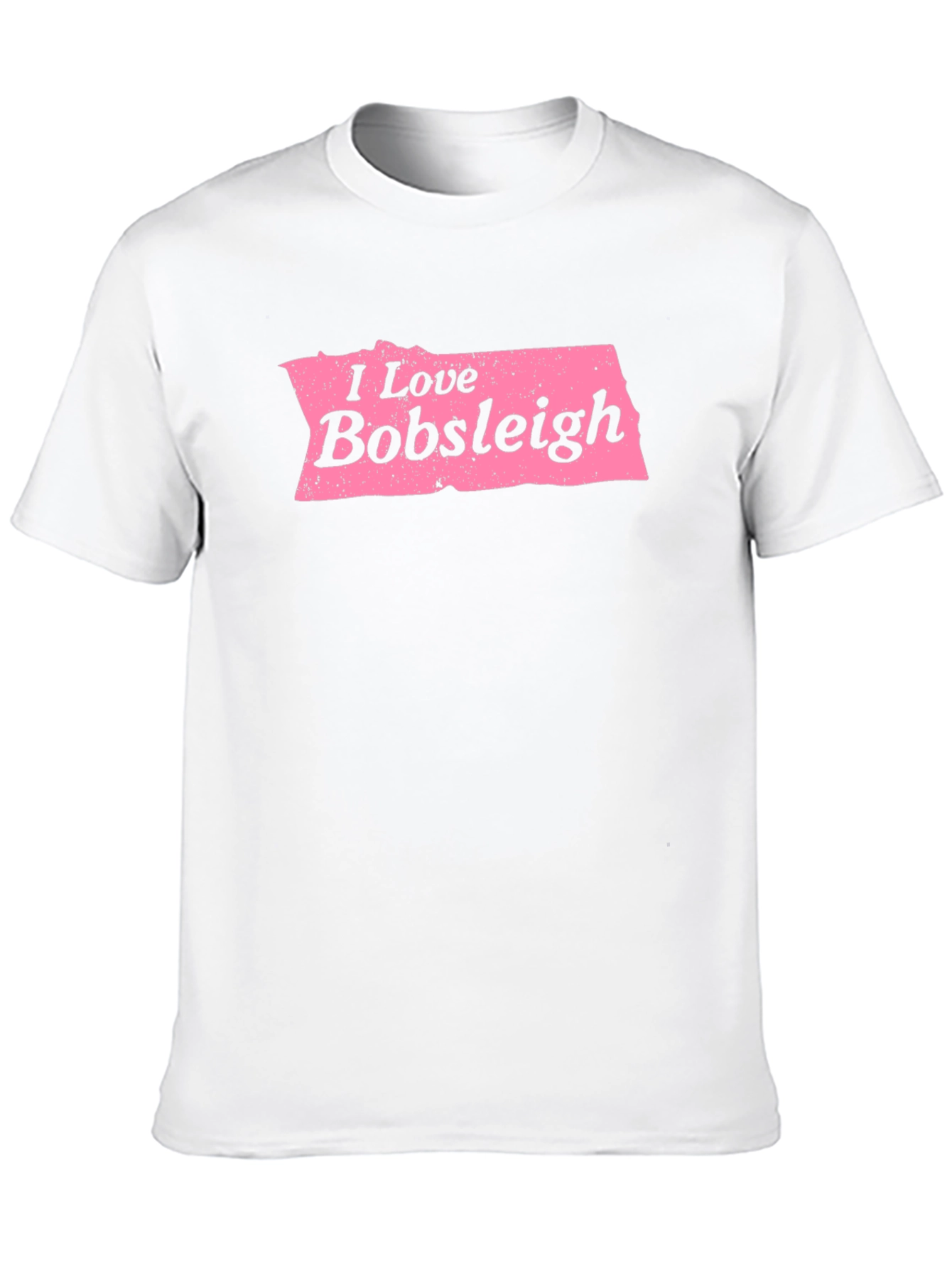 I Love Bobsleigh Black Graphic Tee Shirt