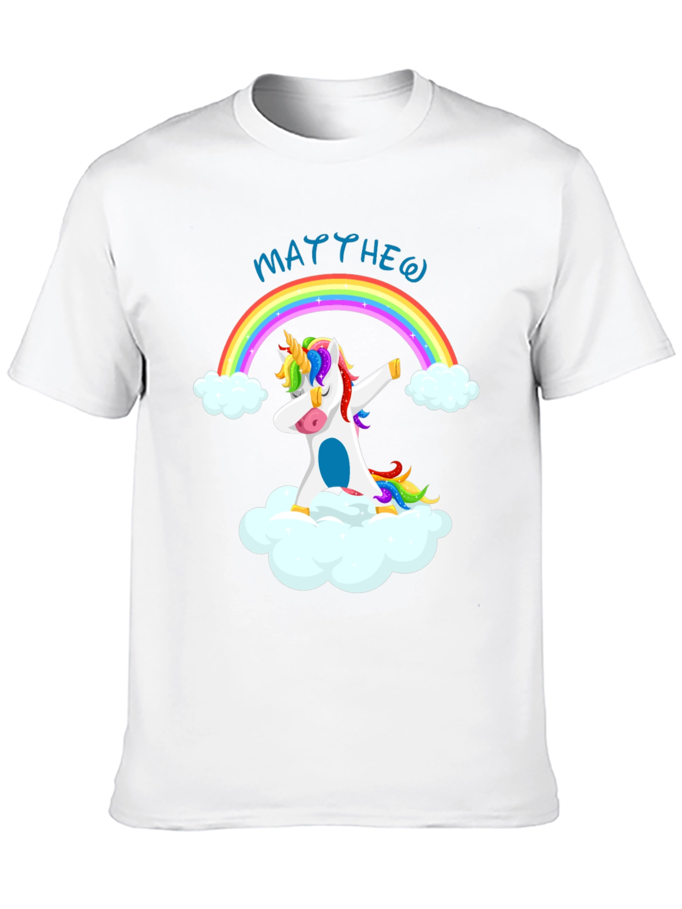 Rainbow Unicorn Dab Personalized Black T-Shirt