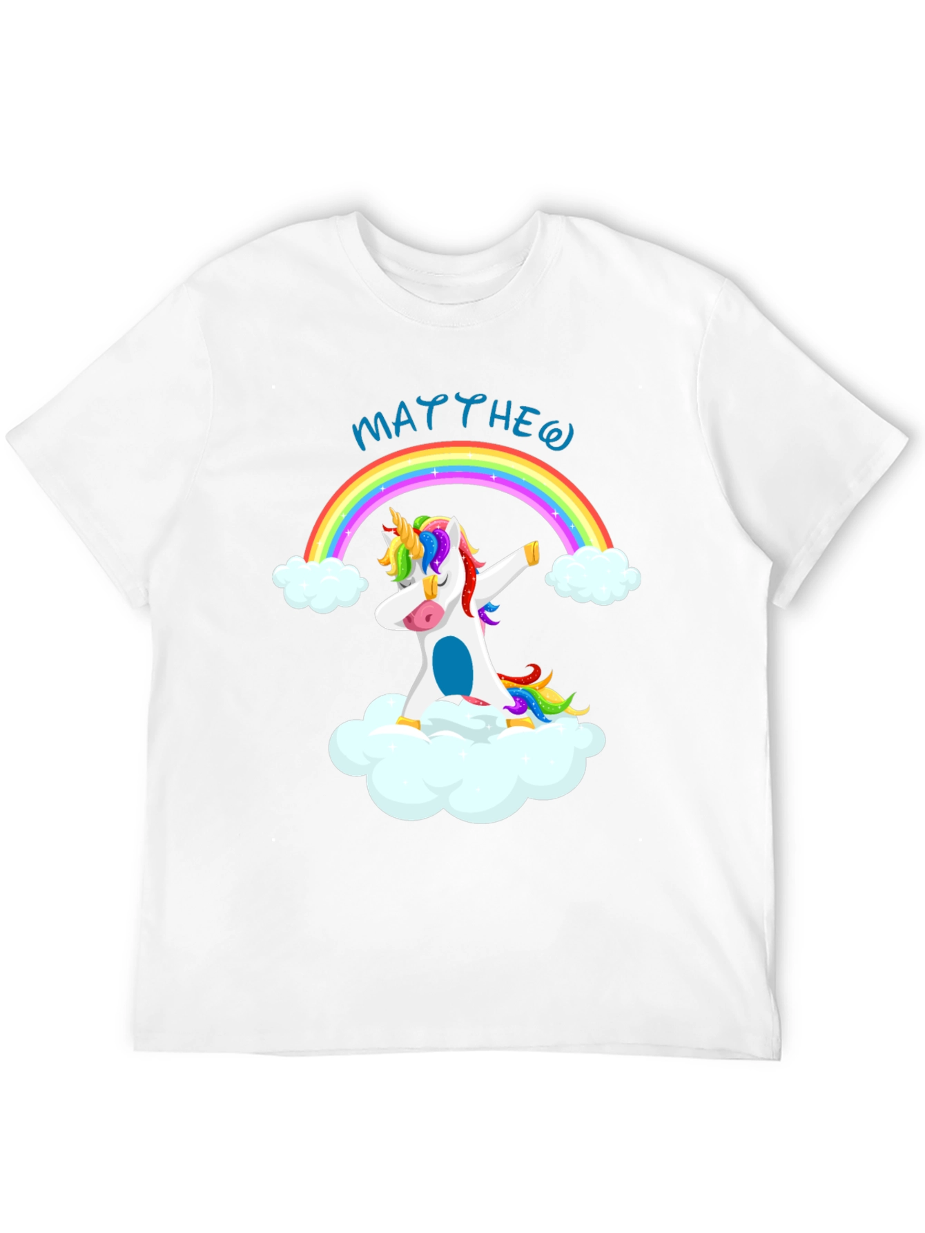 Rainbow Unicorn Dab Personalized Black T-Shirt