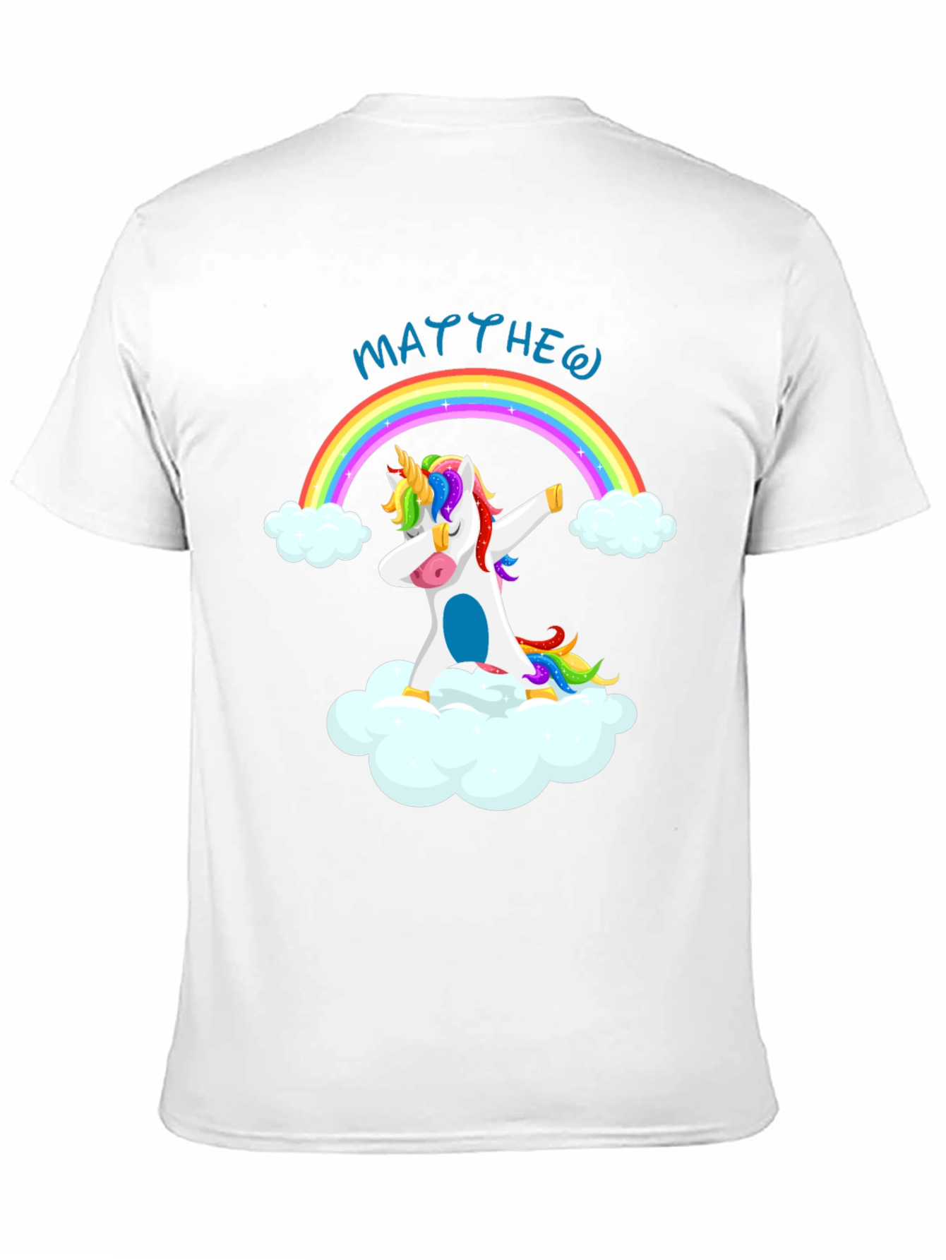 Rainbow Unicorn Dab Personalized Black T-Shirt