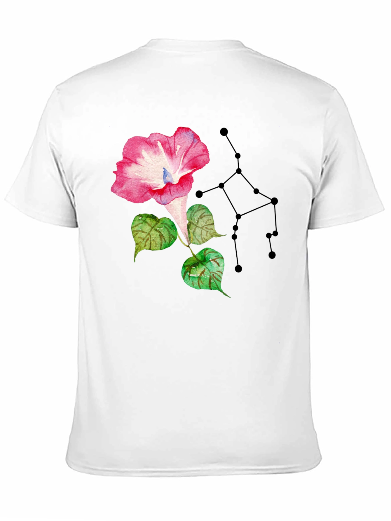 Floral Constellation Graphic Tee - Stylish Black T-Shirt