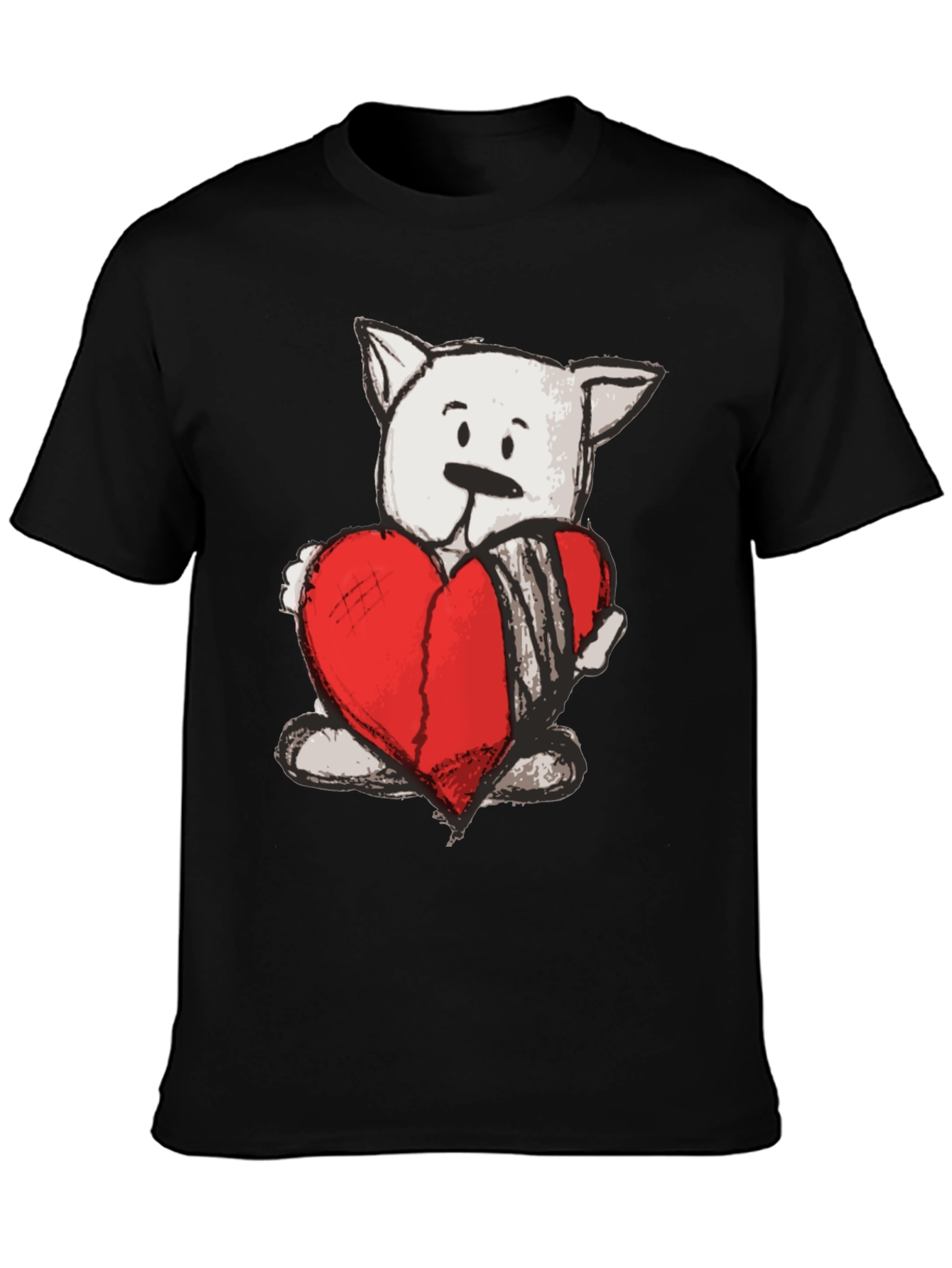 Heart Bear Graphic Tee - Soft Cotton Casual T-Shirt
