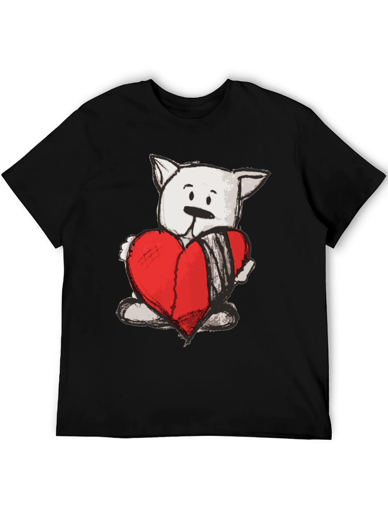 Heart Bear Graphic Tee - Soft Cotton Casual T-Shirt