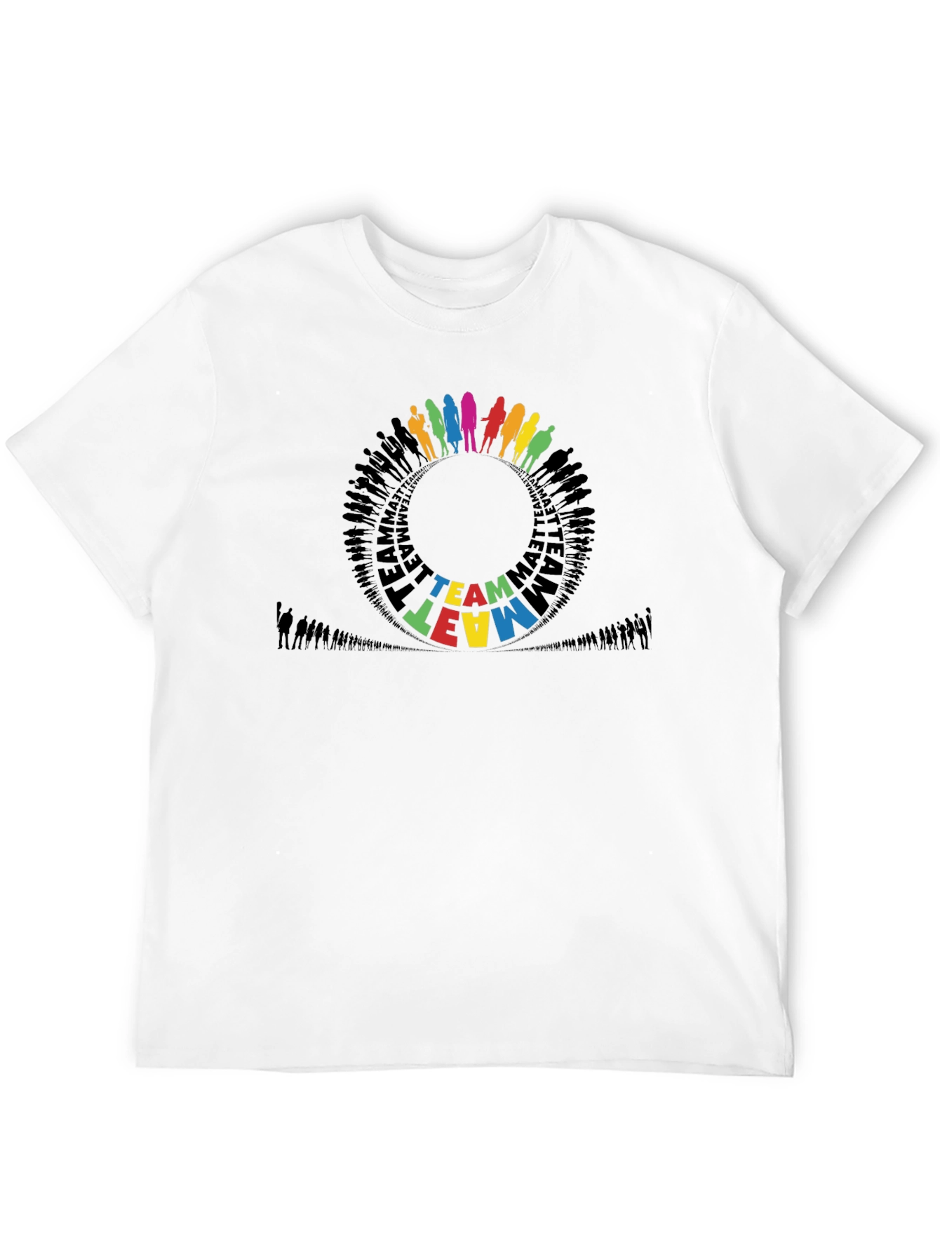 Teamwork Circle Graphic Black T-Shirt