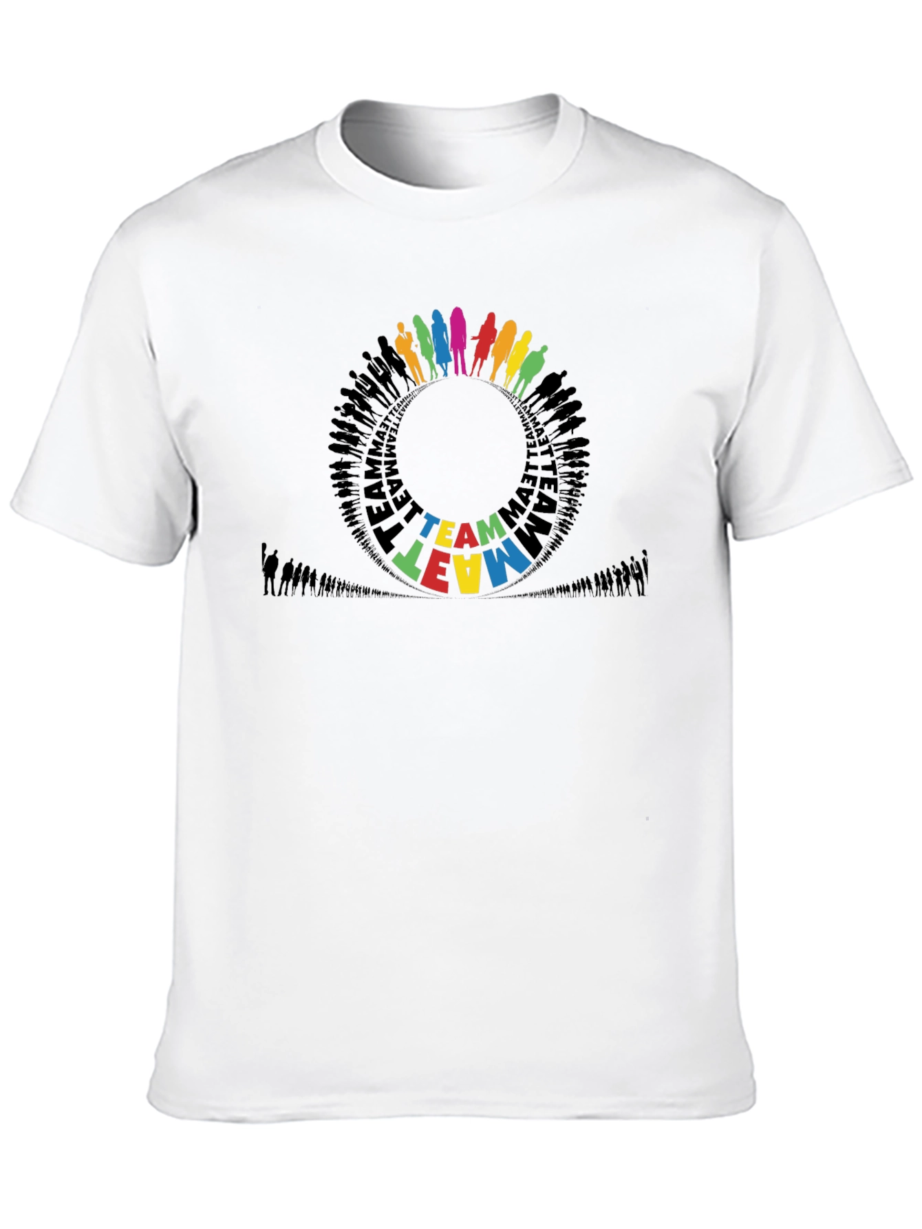 Teamwork Circle Graphic Black T-Shirt