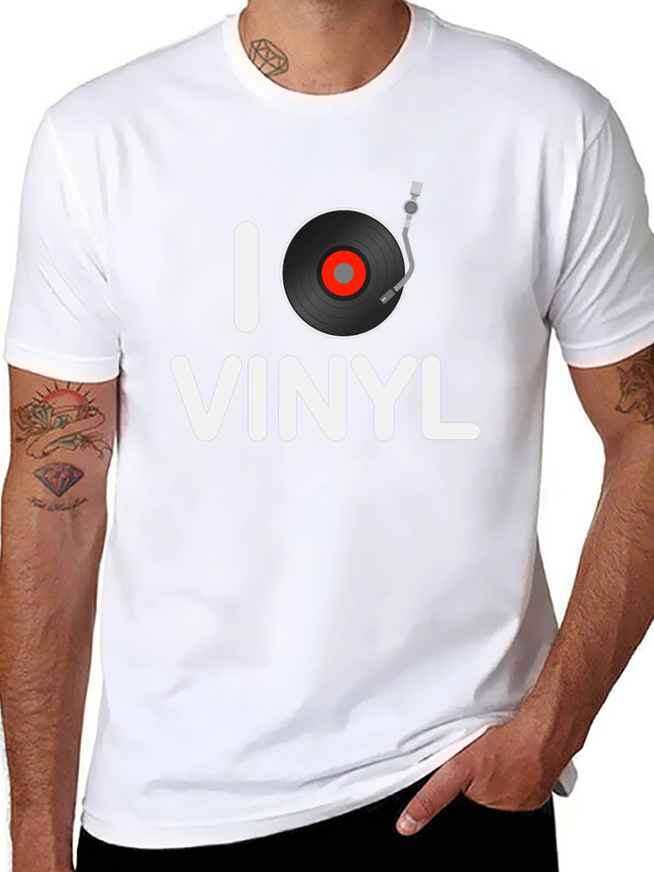I Heart Vinyl Graphic Tee - Black T-Shirt