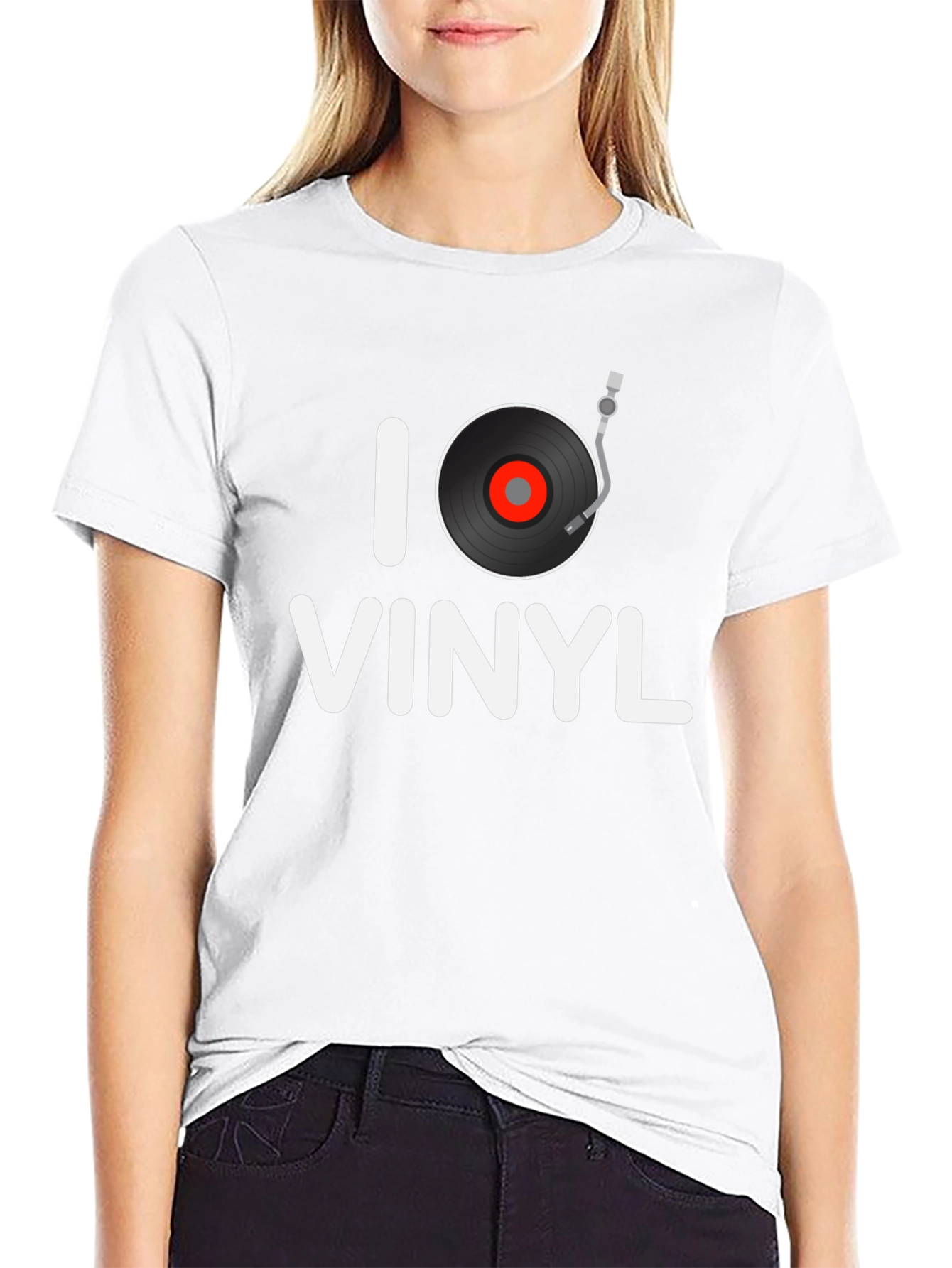 I Heart Vinyl Graphic Tee - Black T-Shirt