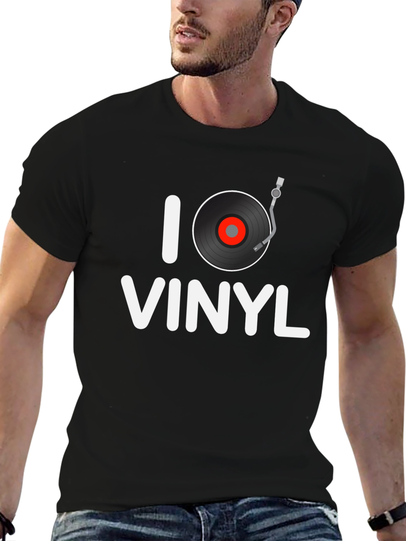 I Heart Vinyl Graphic Tee - Black T-Shirt