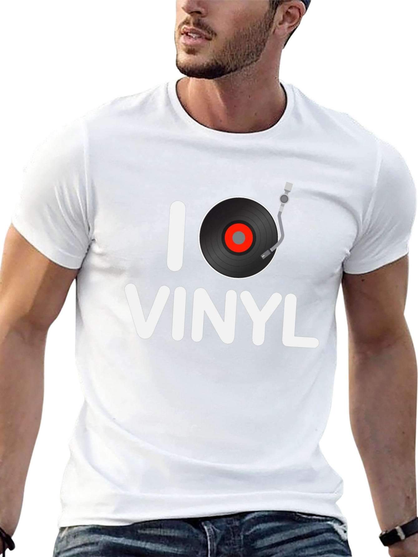 I Heart Vinyl Graphic Tee - Black T-Shirt