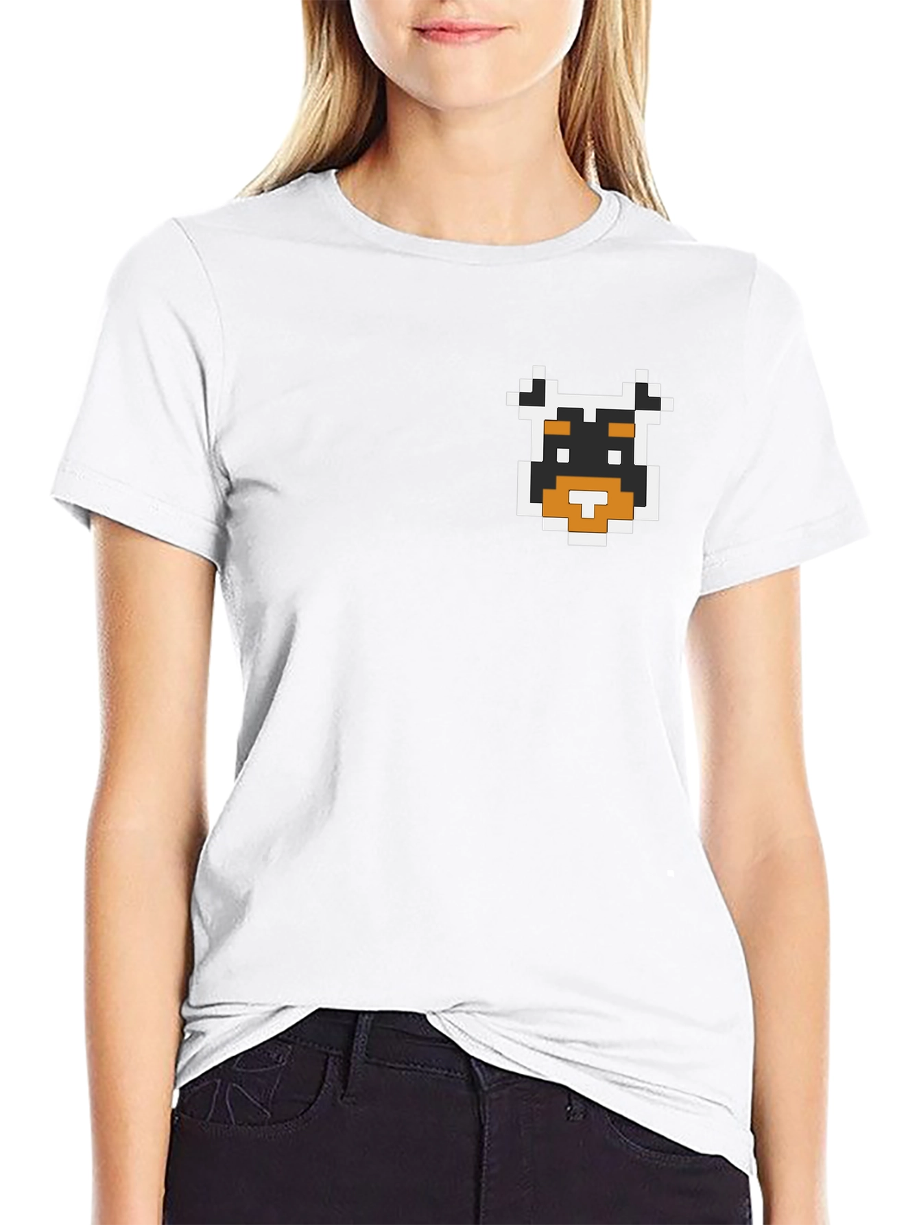 Pixel Dog Graphic T-Shirt - Soft Black Cotton Tee