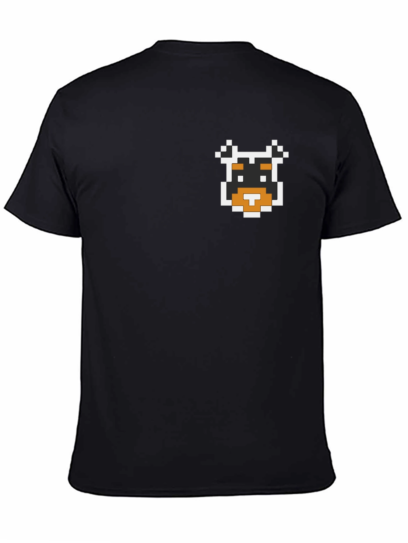 Pixel Dog Graphic T-Shirt - Soft Black Cotton Tee
