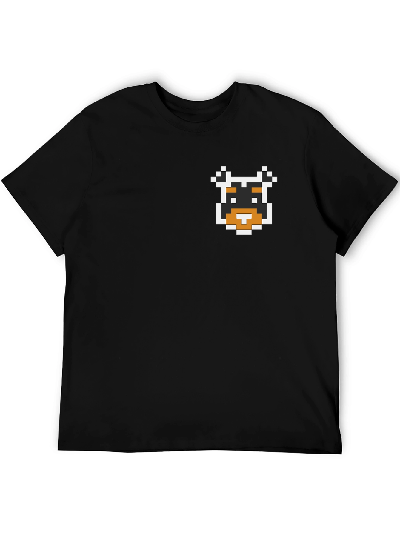 Pixel Dog Graphic T-Shirt - Soft Black Cotton Tee