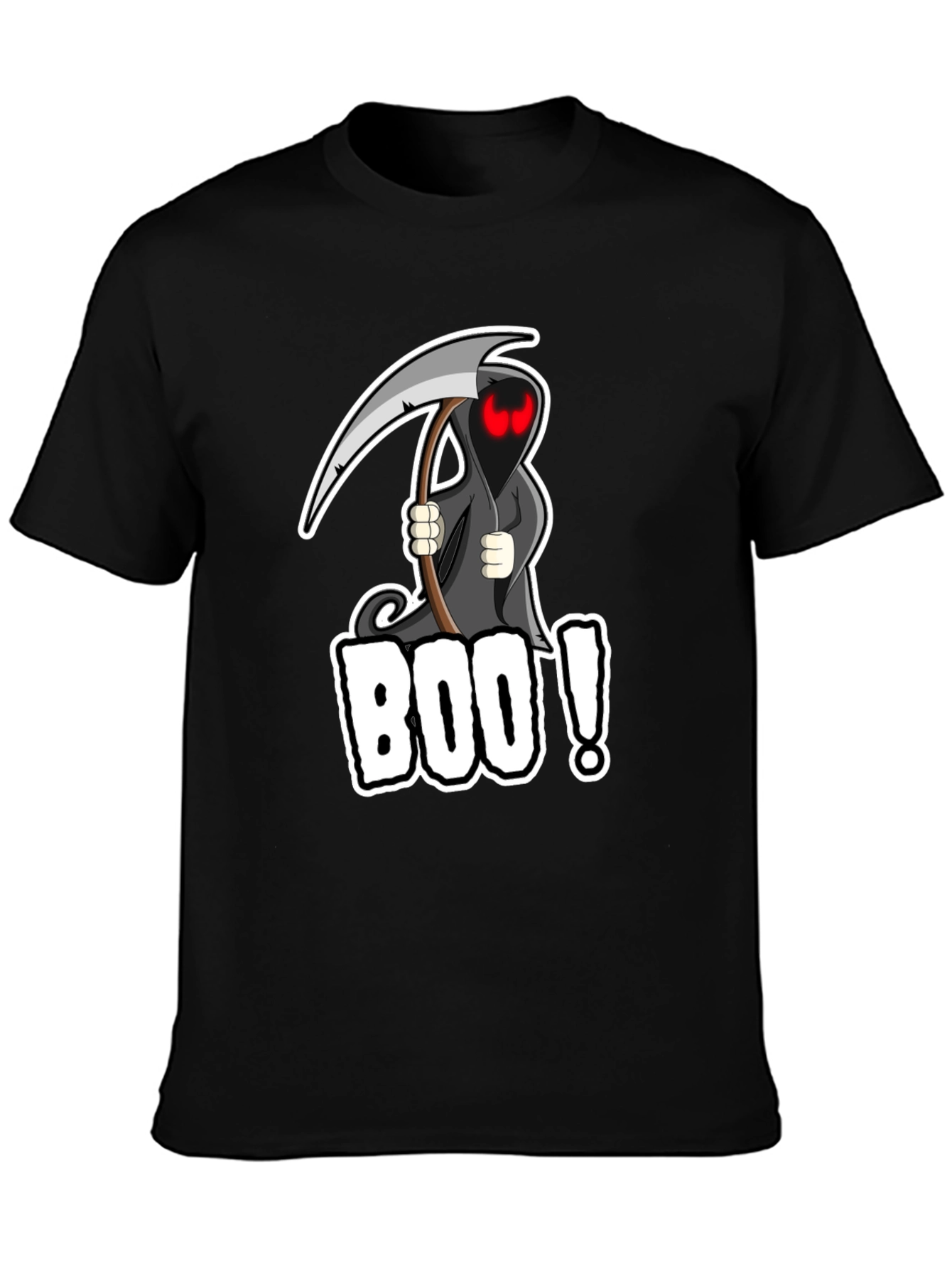 Boo! Grim Reaper Graphic Black T-Shirt