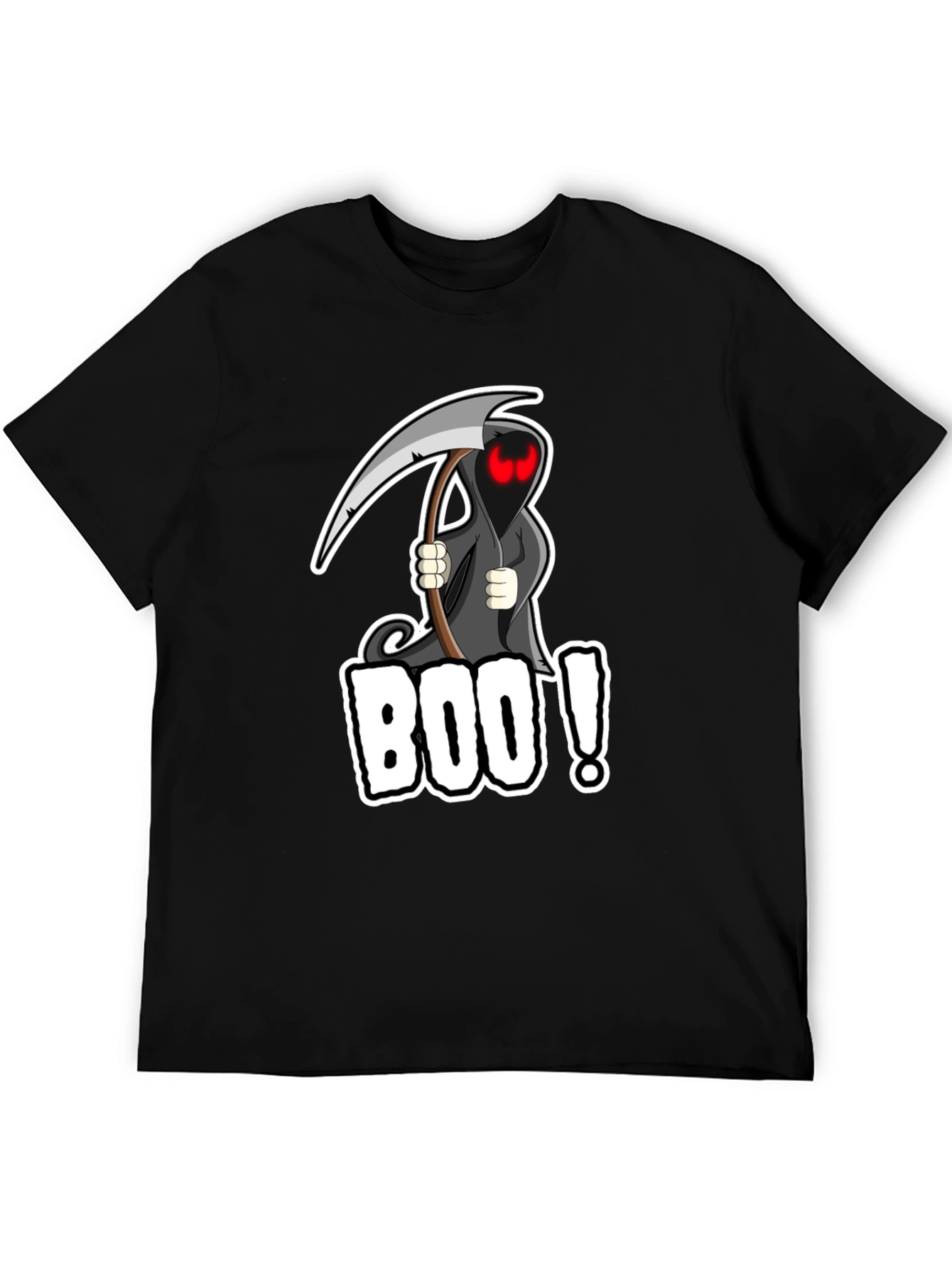 Boo! Grim Reaper Graphic Black T-Shirt