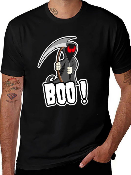 Boo! Grim Reaper Graphic Black T-Shirt