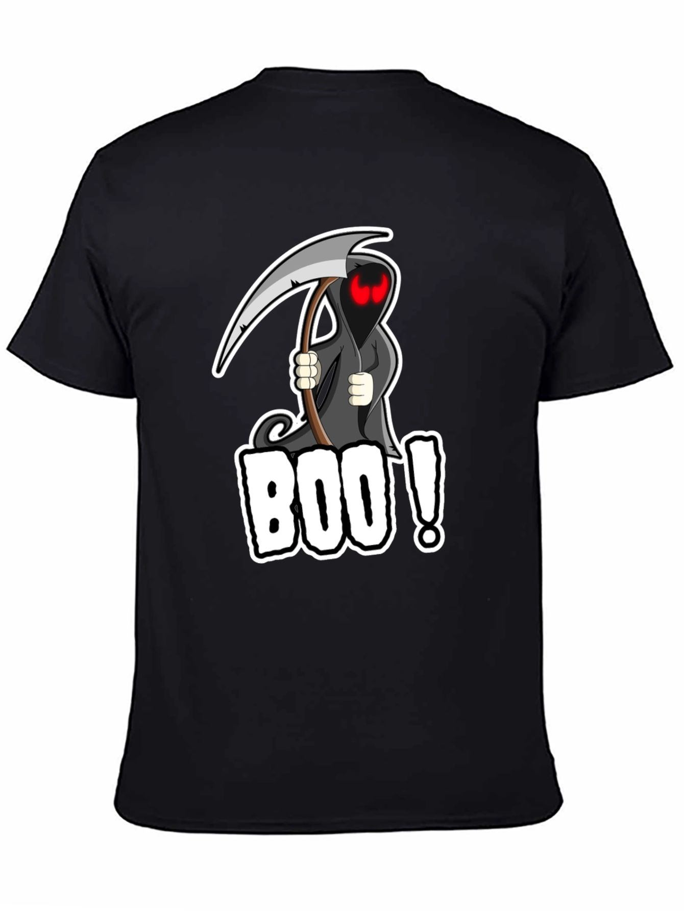 Boo! Grim Reaper Graphic Black T-Shirt