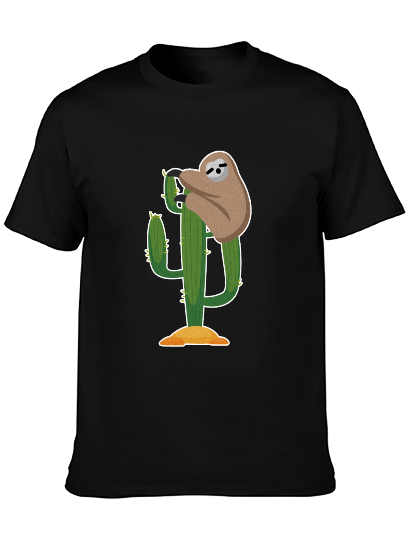 Sloth on Cactus Graphic T-Shirt